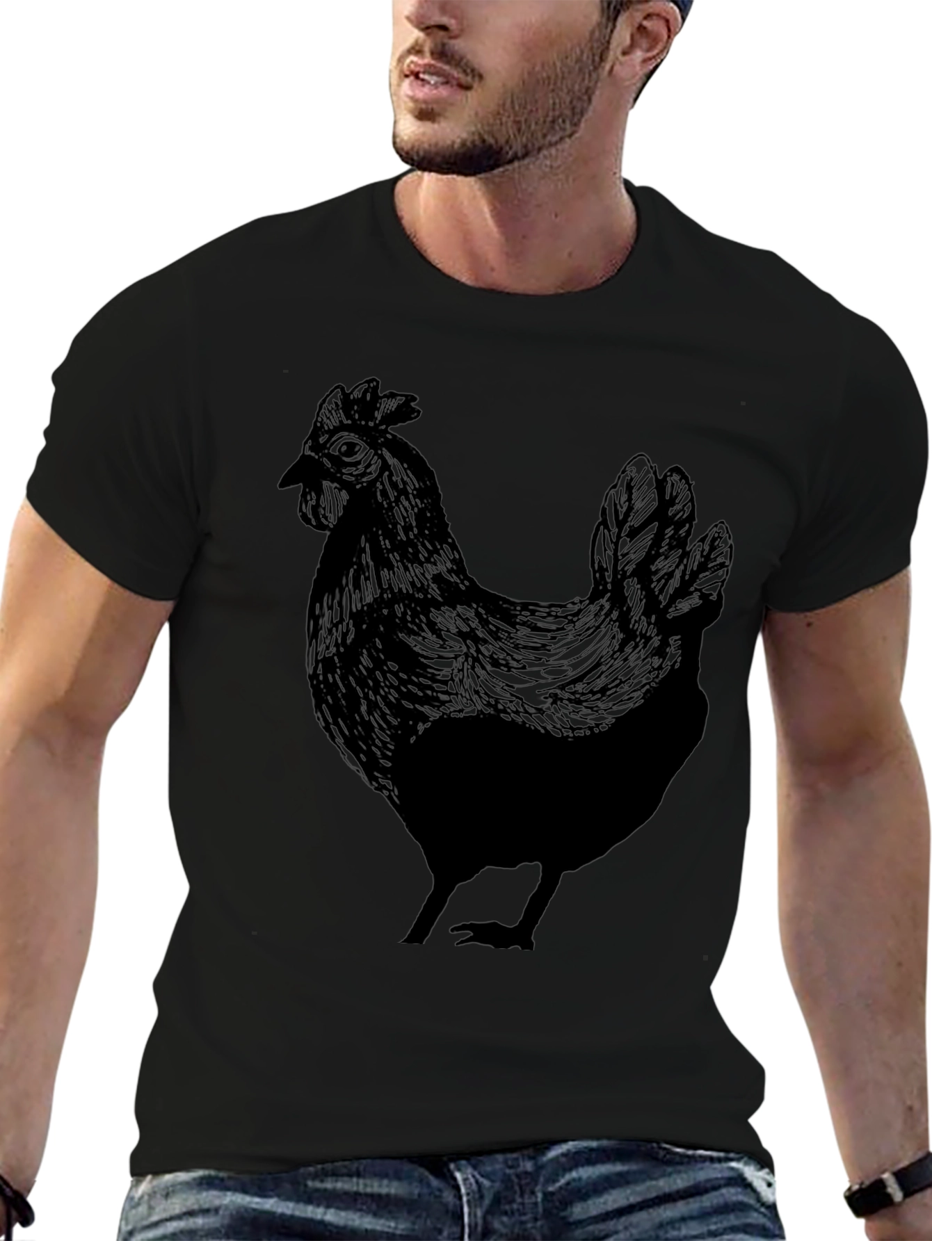 Black Black Chicken Graphic Tee - Men's Crew Neck view 6