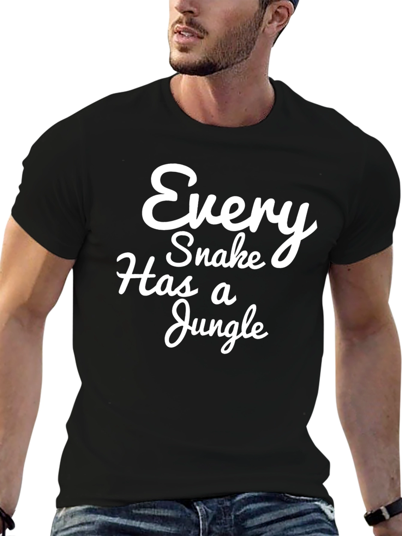 Black Every Snake Has A Jungle Graphic T-Shirt view 6