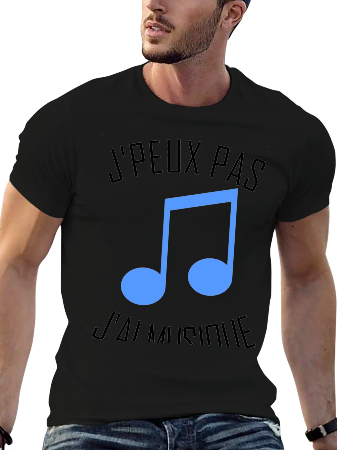 Black Music Lover Tee: "J'Peux Pas, J'ai Musique" view 6