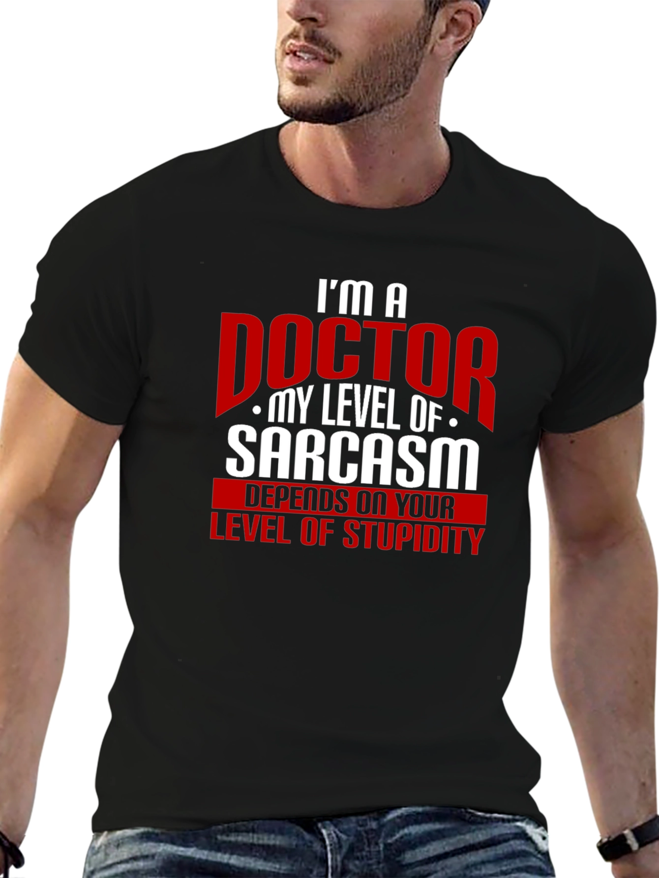 Black I'm a Doctor Sarcasm Graphic Tee view 6