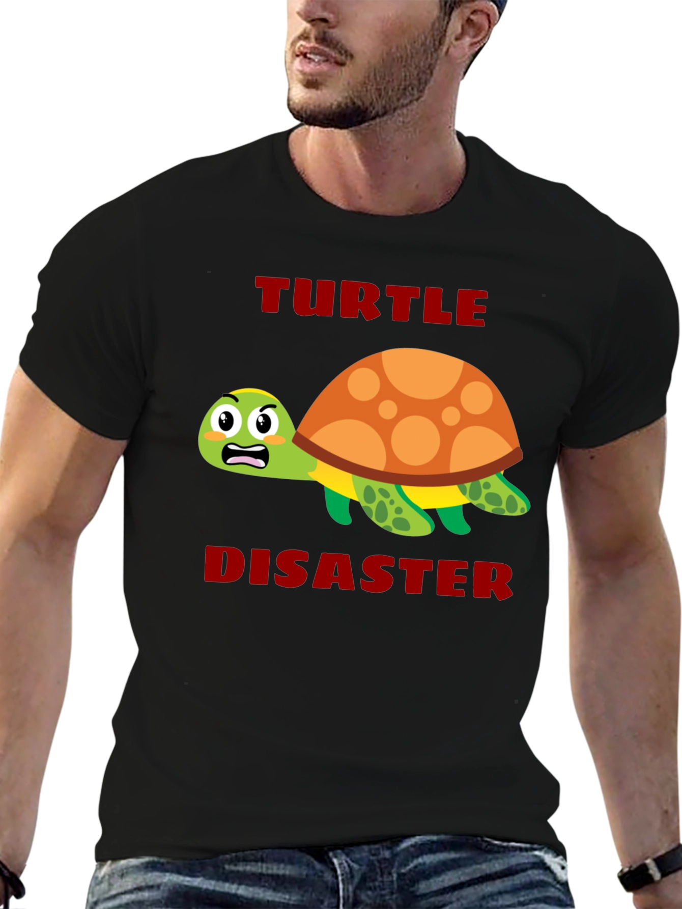 Black Turtle Disaster Graphic Tee - Funny Cartoon Turtle Shirt view 6
