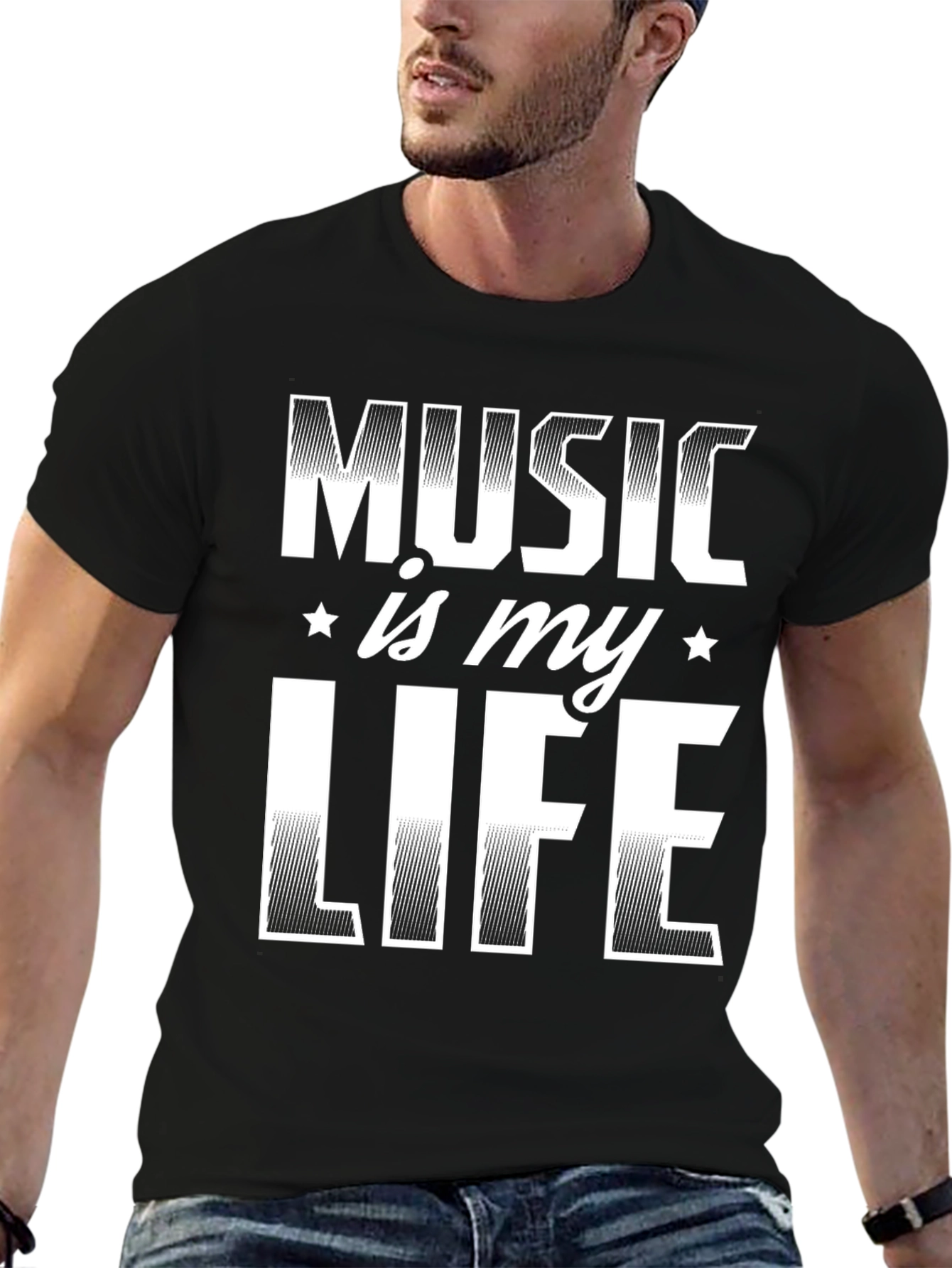 Black Music Is My Life Black T-Shirt view 6