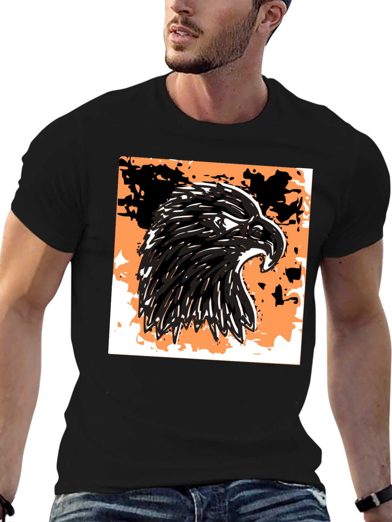 Black Eagle Graphic T-Shirt - Bold Black Design view 6