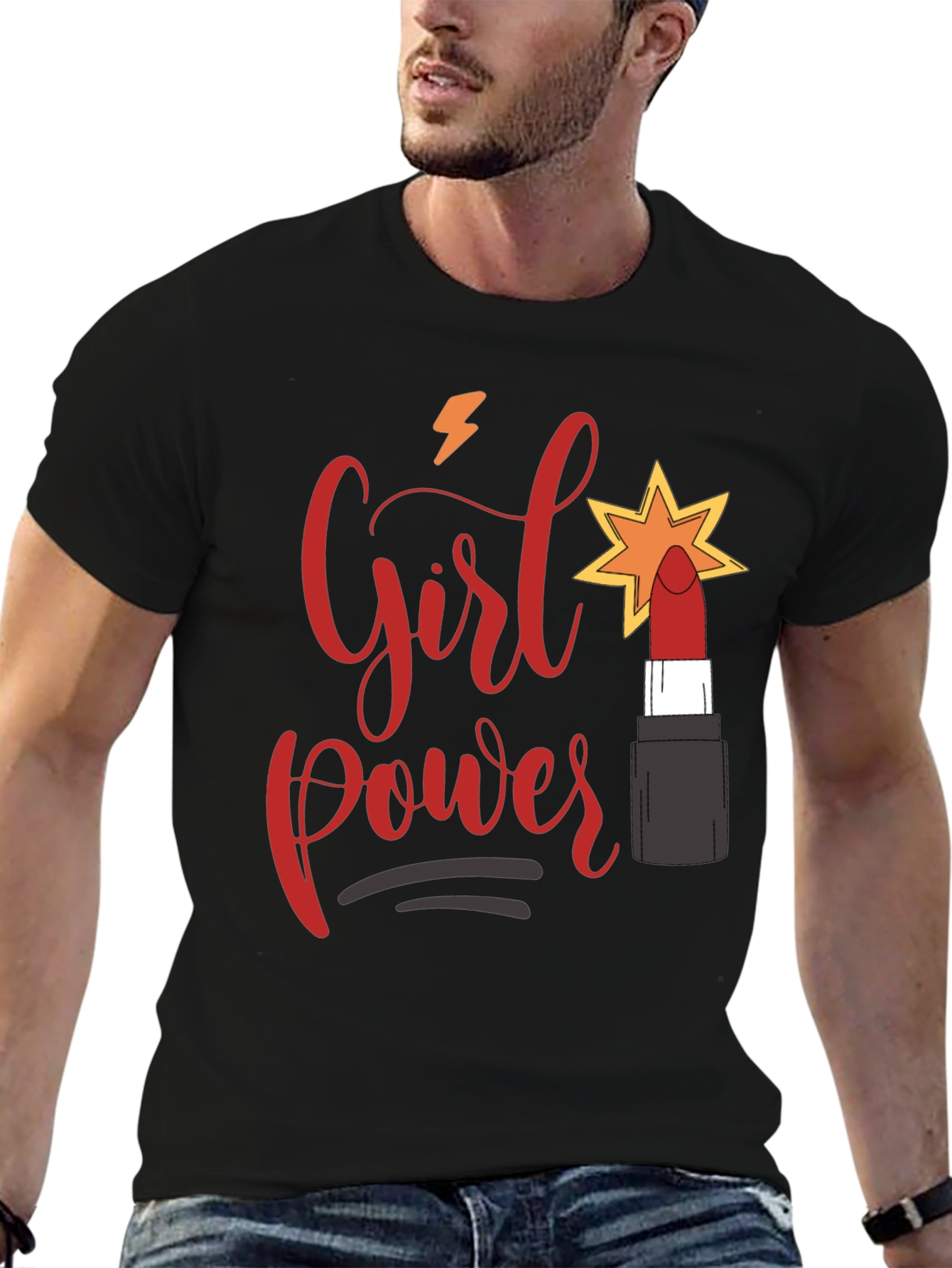 Black Girl Power Lipstick Graphic Tee view 6