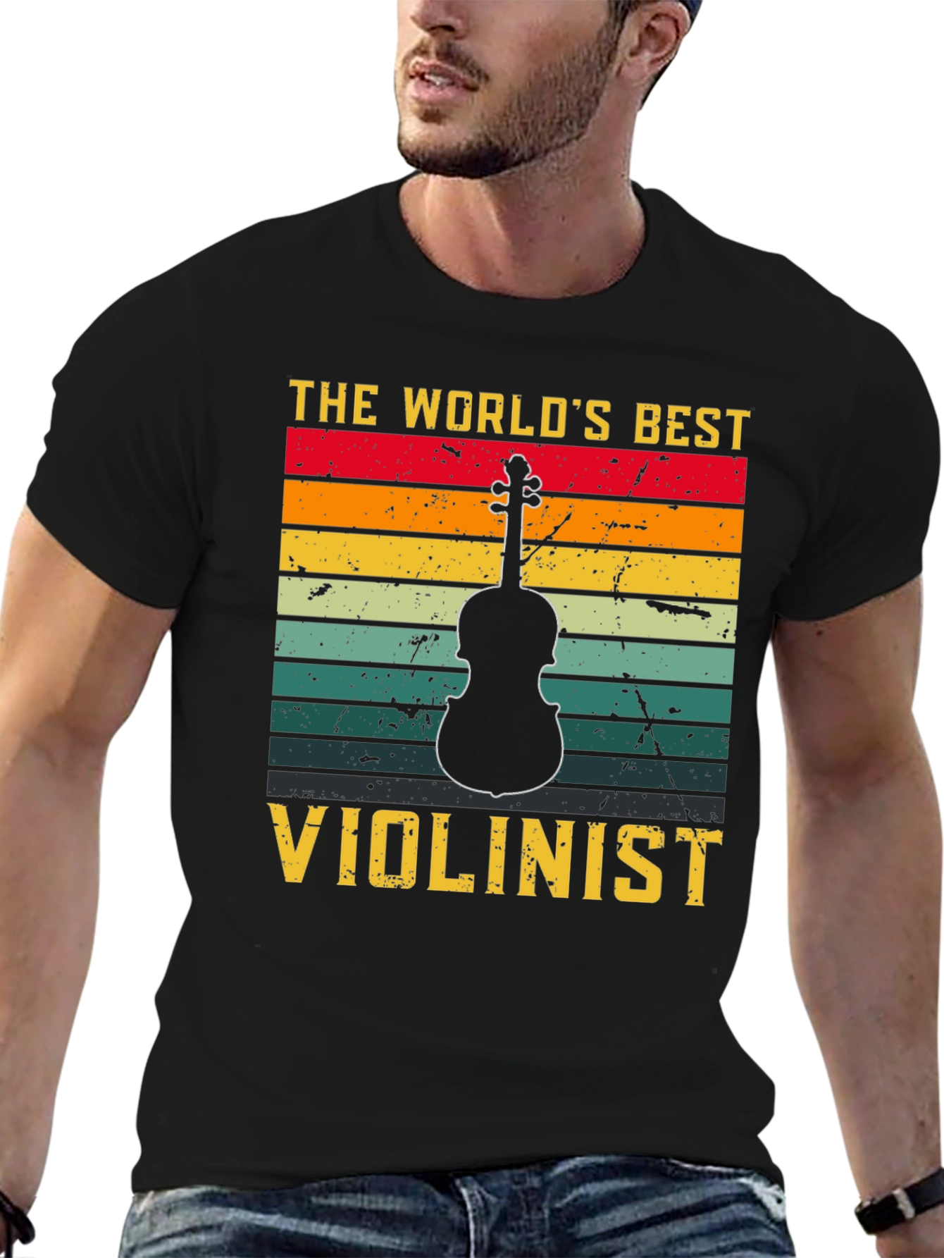 Black World's Best Violinist Graphic Tee view 6