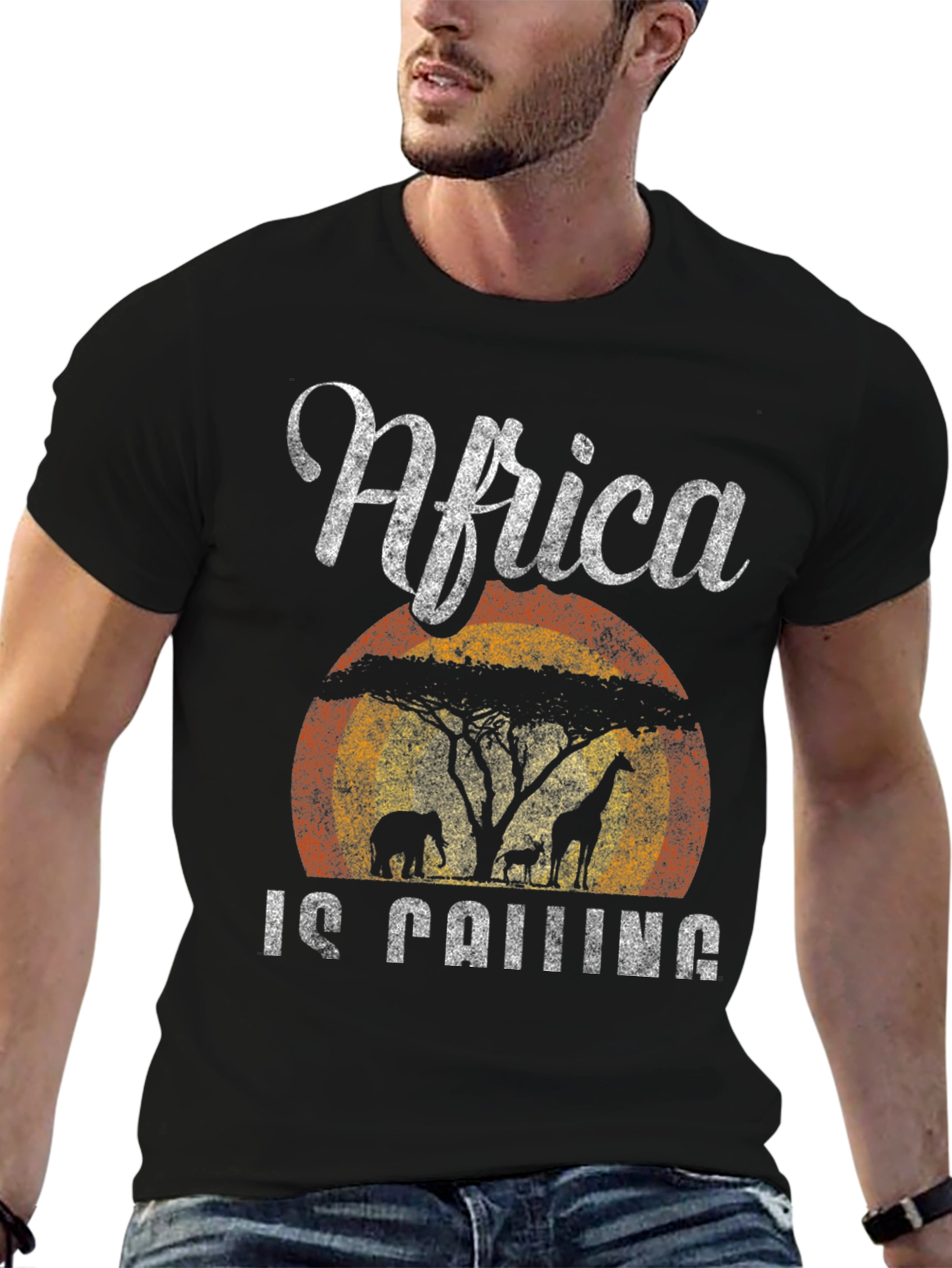 Black Africa Is Calling T-Shirt Safari Design view 6