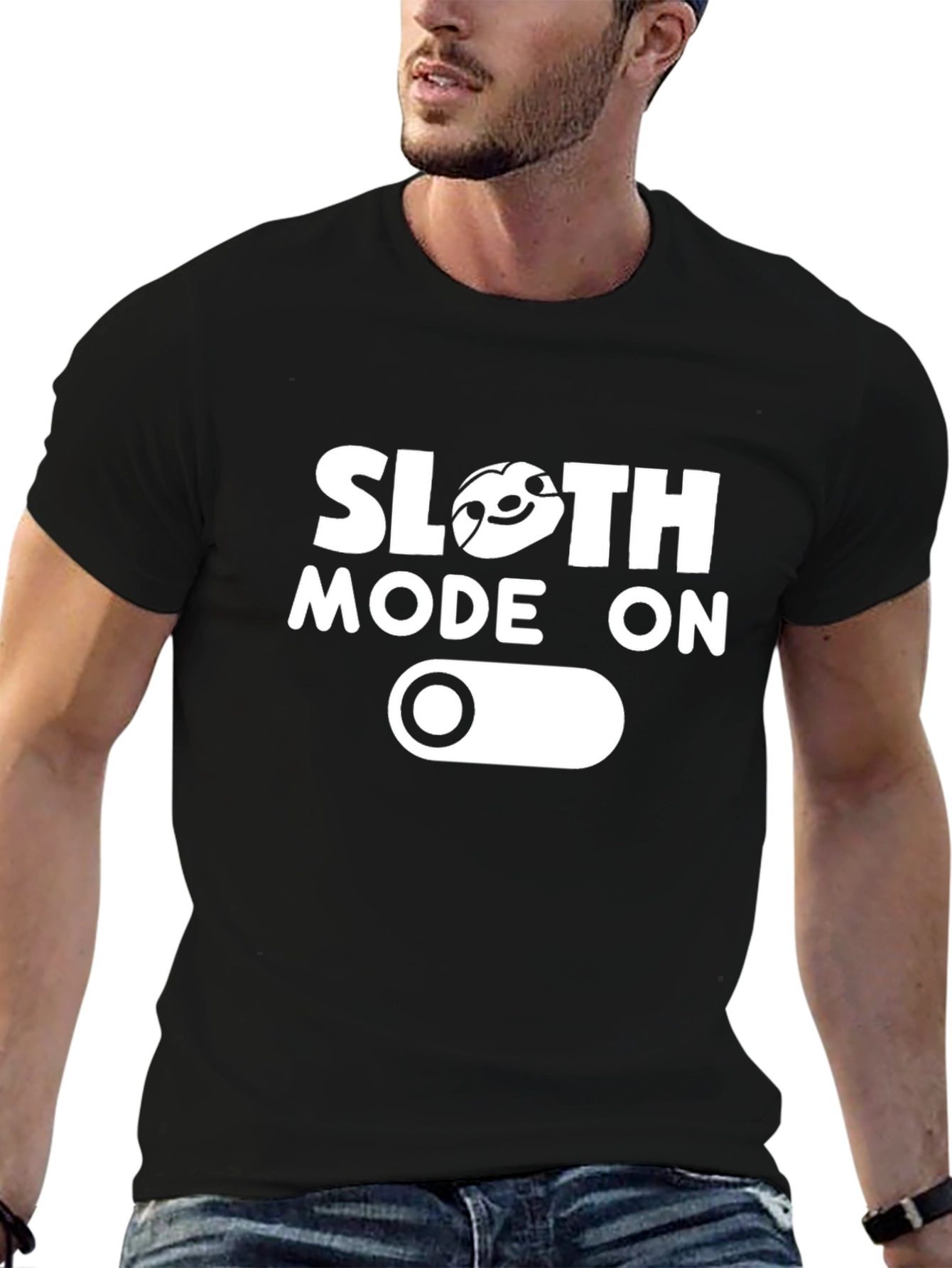 Black Sloth Mode On Graphic Tee view 6