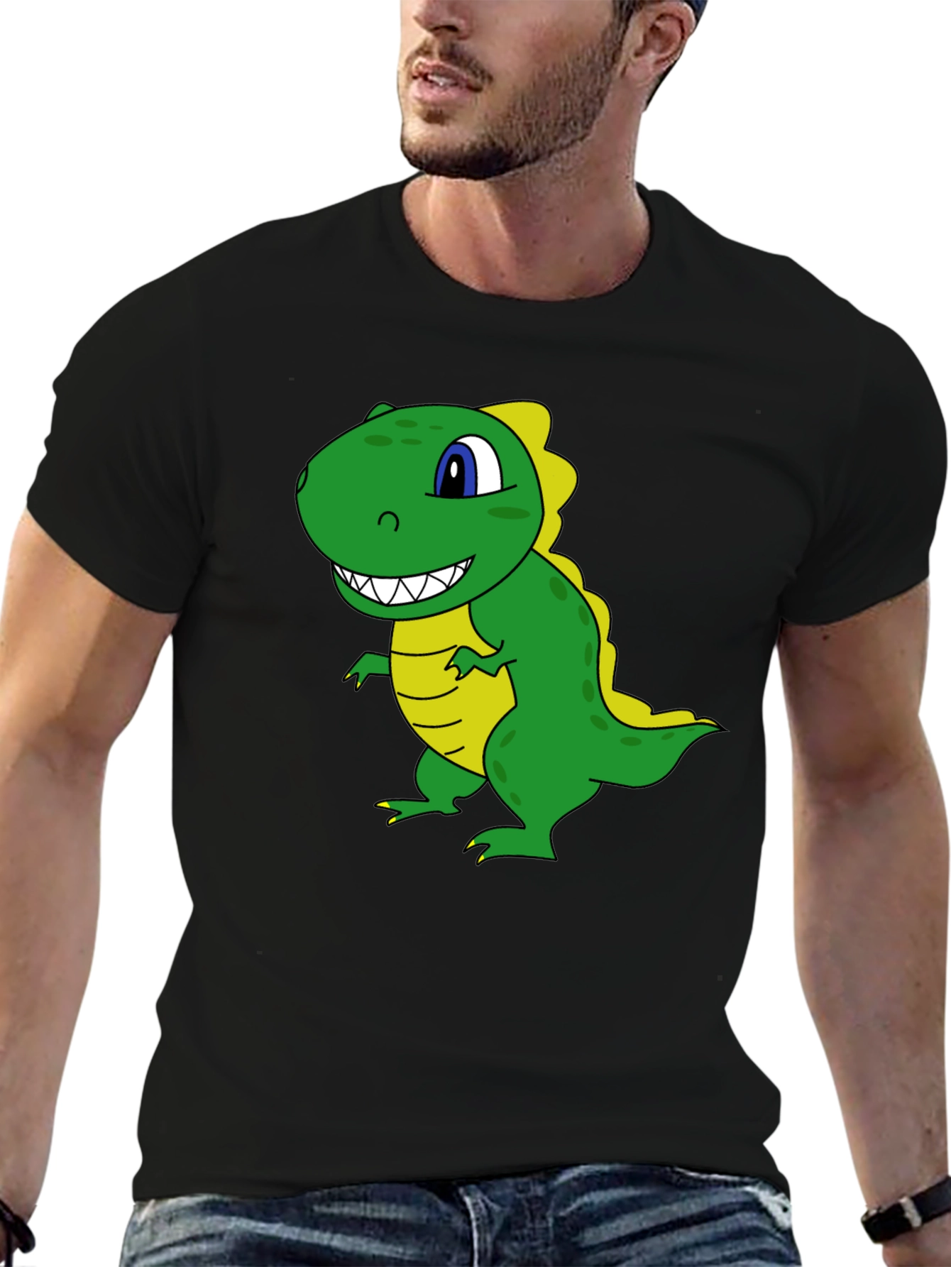 Black Dinosaur Graphic Tee - Black T-Shirt view 6