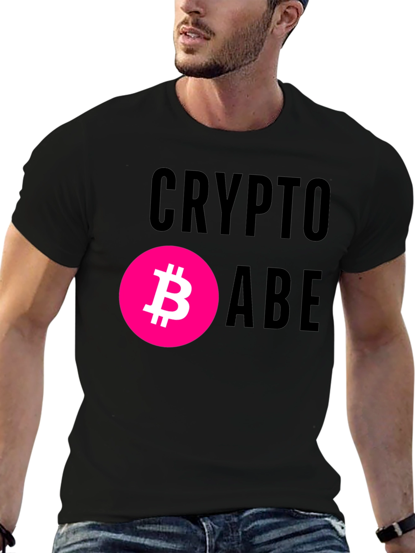 Black Crypto Babe Bitcoin T-Shirt view 6
