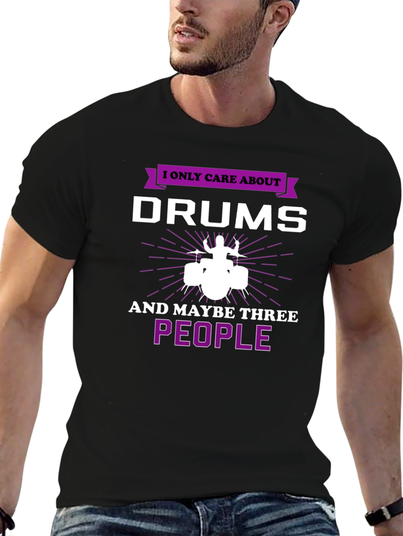 Black Drums & Three People Graphic Tee view 6