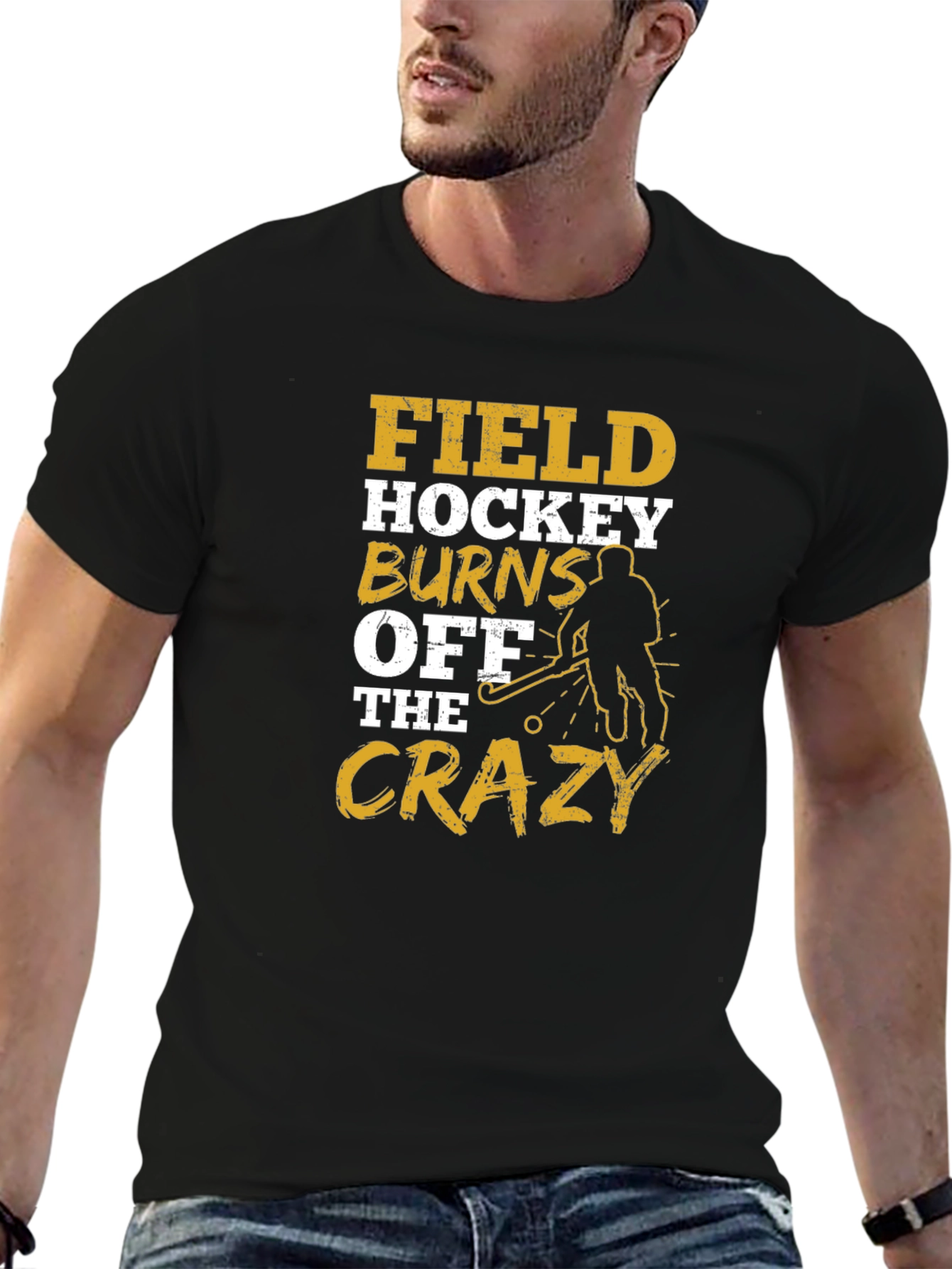Black Field Hockey Burns Off The Crazy T-Shirt view 6