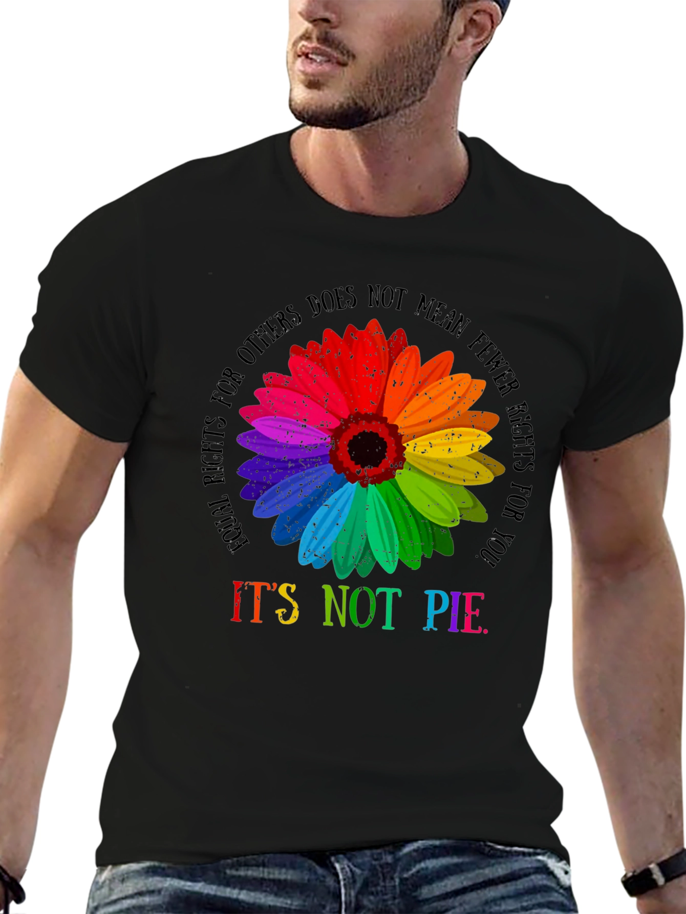 Black LGBTQ+ Rights Equality Sunflower Graphic Tee view 6