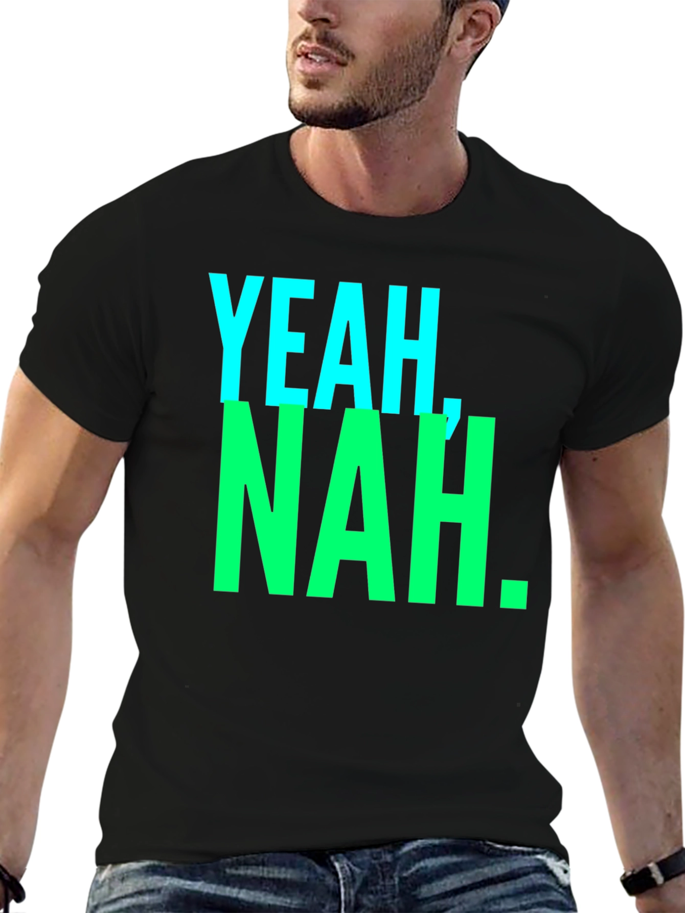Black Yeah, Nah. Graphic Tee - Casual Style view 6