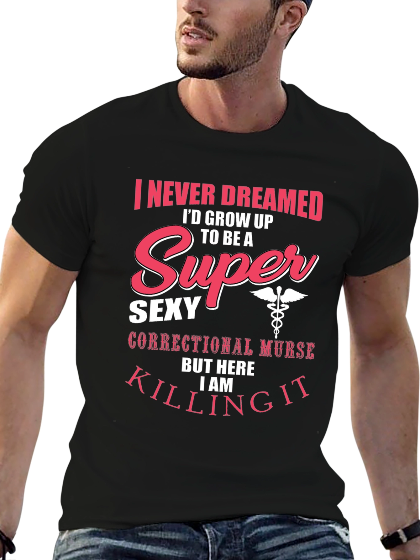 Black Super Sexy Correctional Nurse T-Shirt view 6