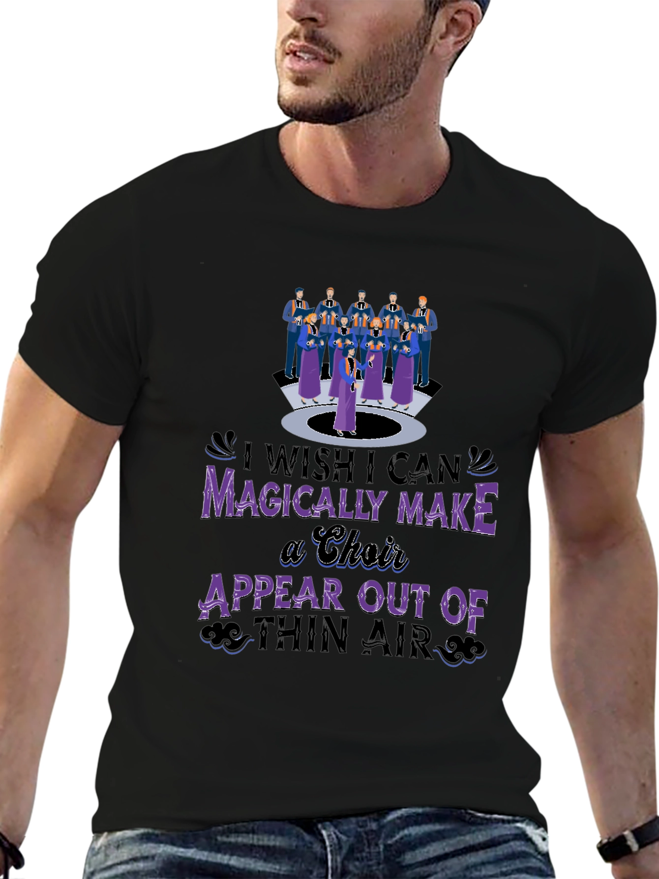 Black Magical Choir T-Shirt - Music Lover's Tee view 6