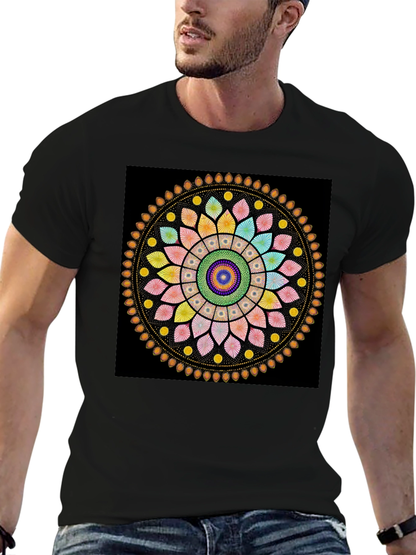 Black Mandala T-Shirt - Vibrant Graphic Tee view 6