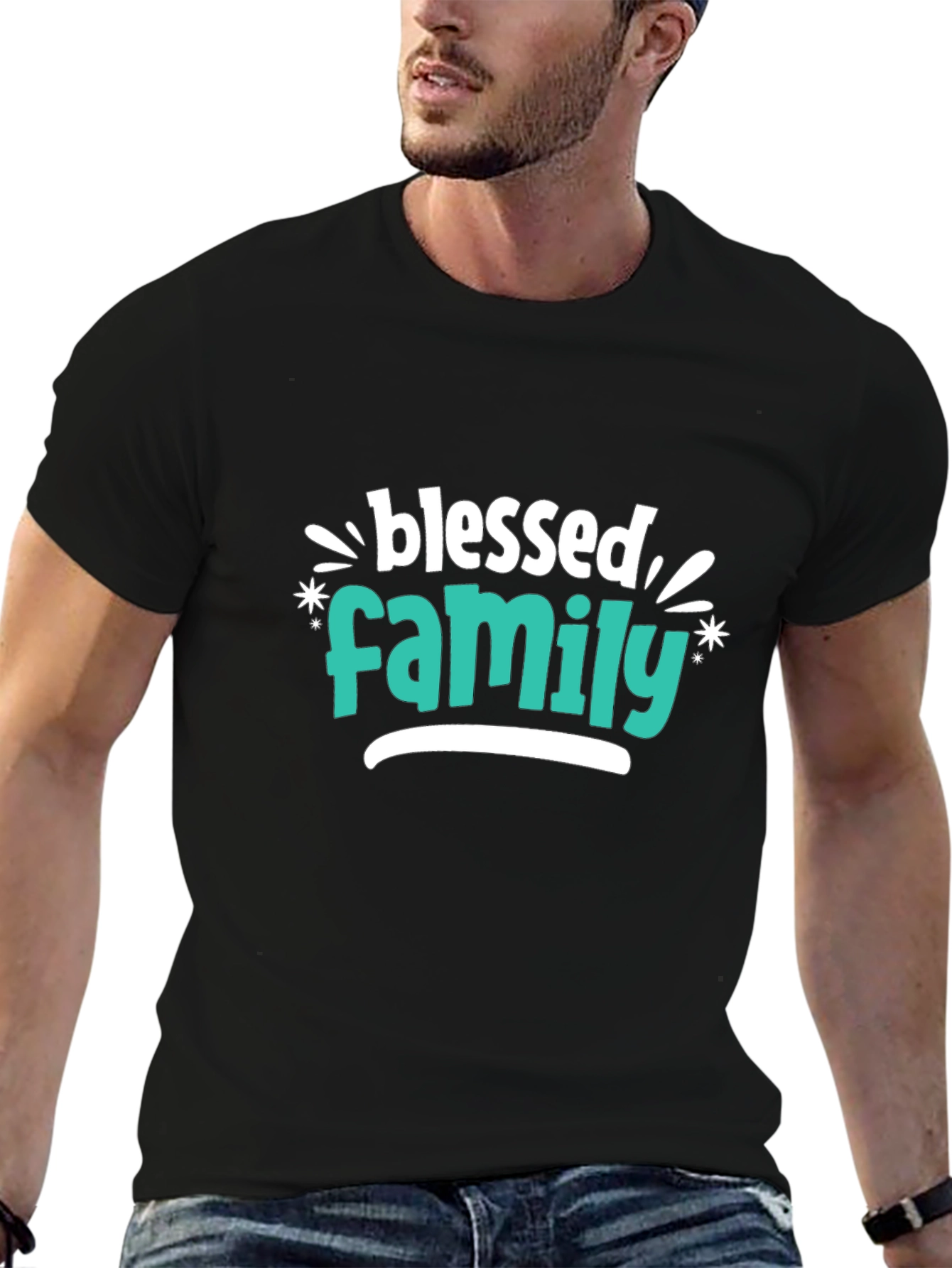 Black Blessed Family Graphic Tee - Stylish Comfort view 6