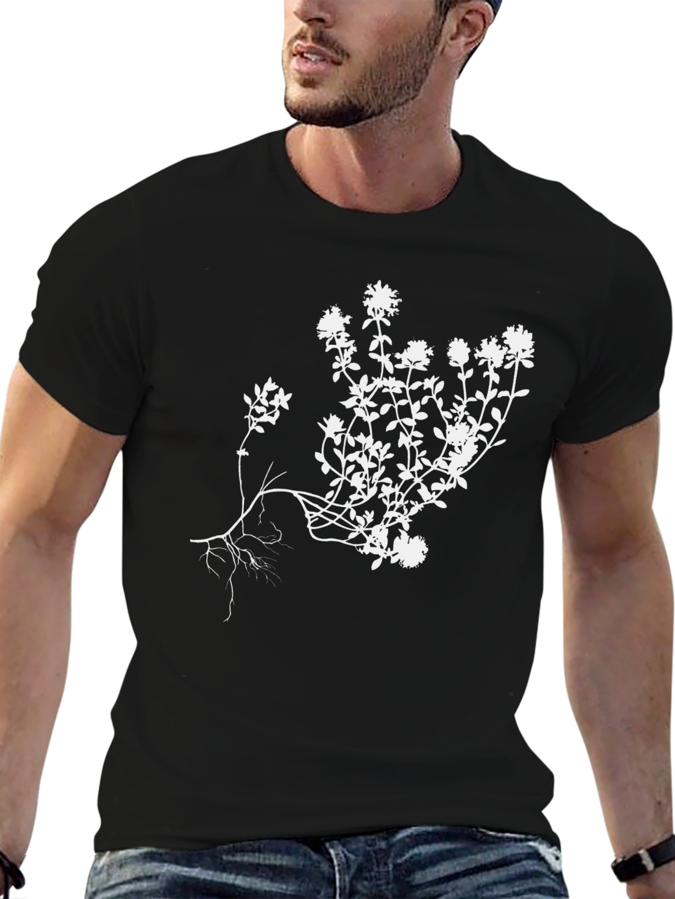 Black Black Thyme Herb T-Shirt view 6