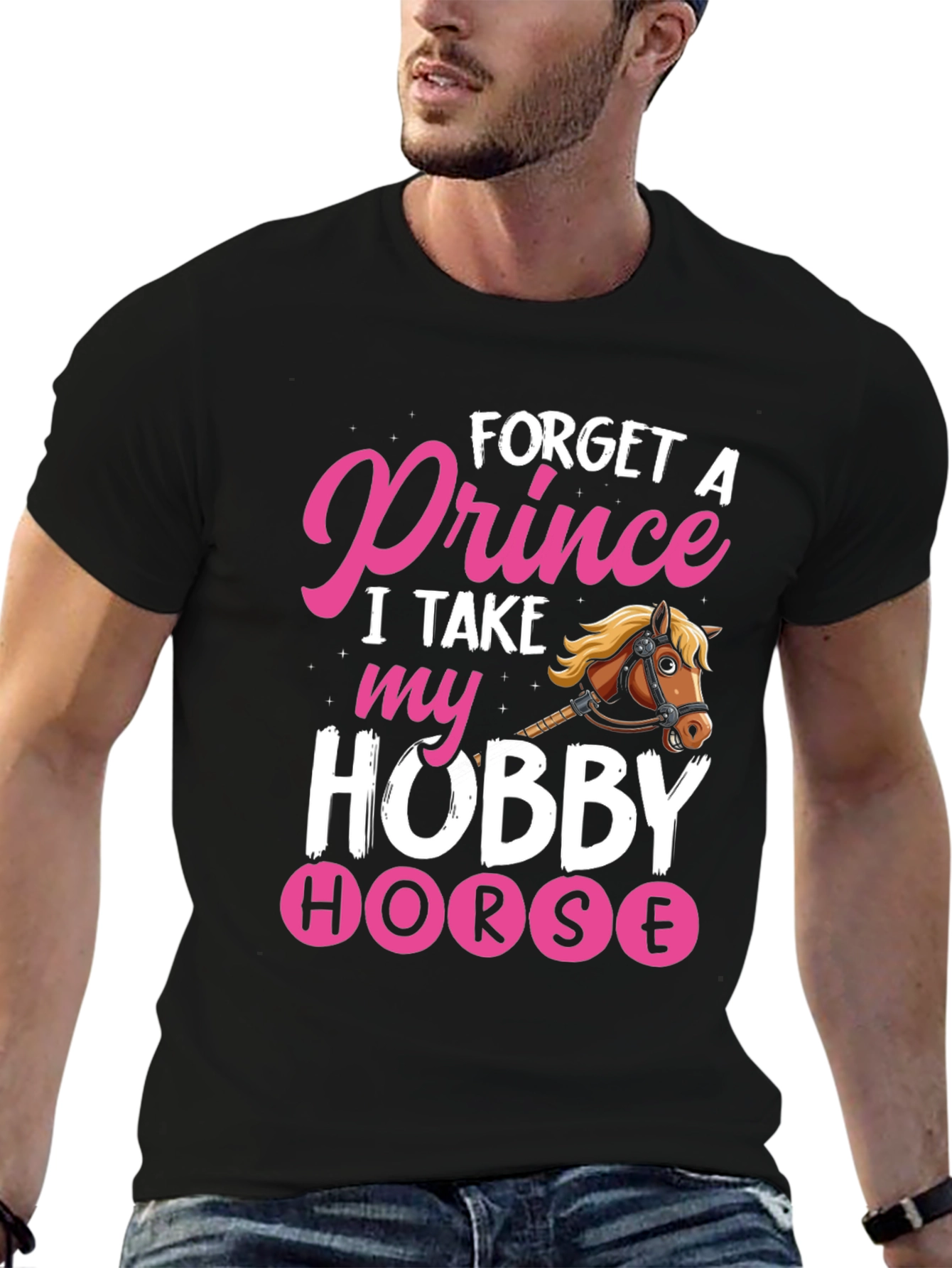 Black Forget Prince Hobby Horse Graphic Tee view 6