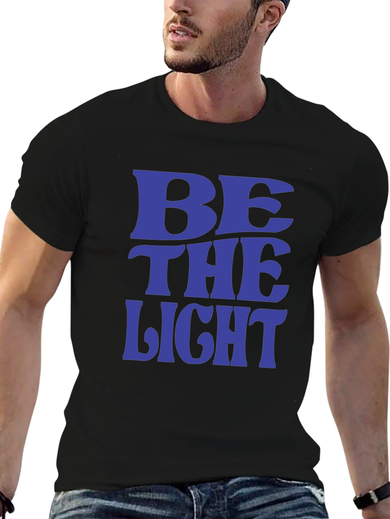 Black Be The Light T-Shirt - Positive Message Tee view 6