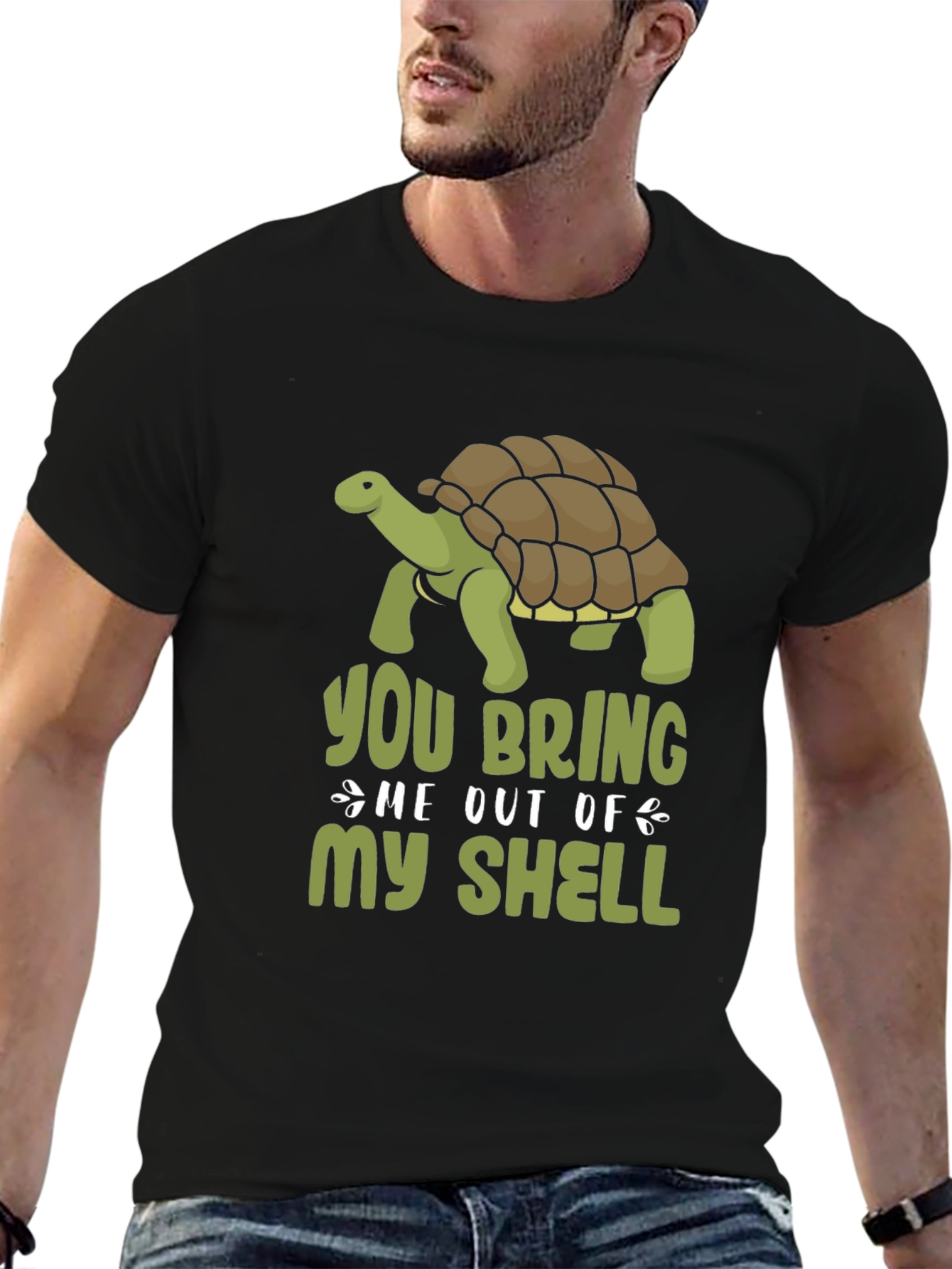 Black You Bring Me Out of My Shell Turtle Graphic Tee view 6