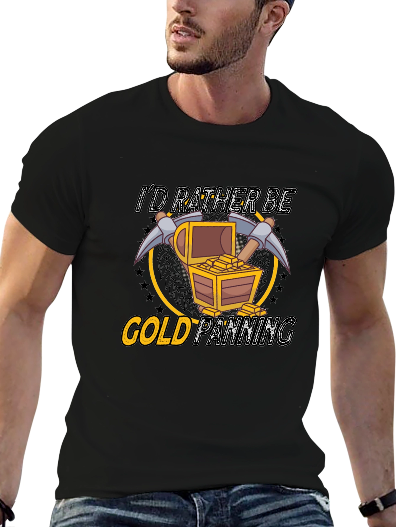 Black Gold Panning Graphic Tee view 6