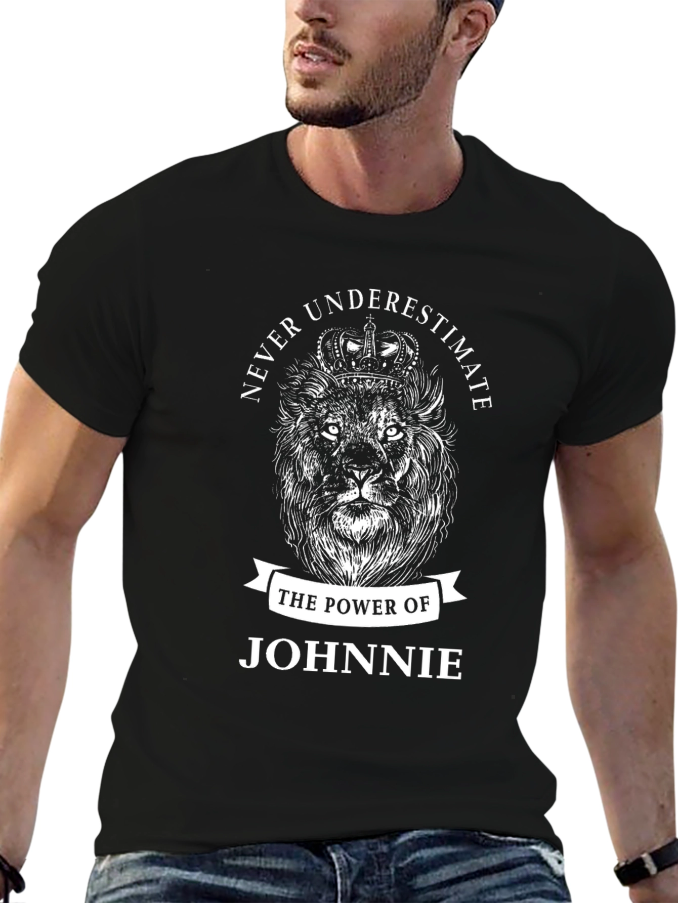 Black Never Underestimate Johnnie T-Shirt view 6