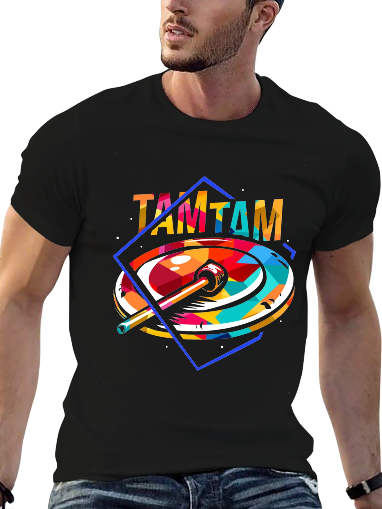 Black Abstract TAMTAM Graphic T-Shirt view 6