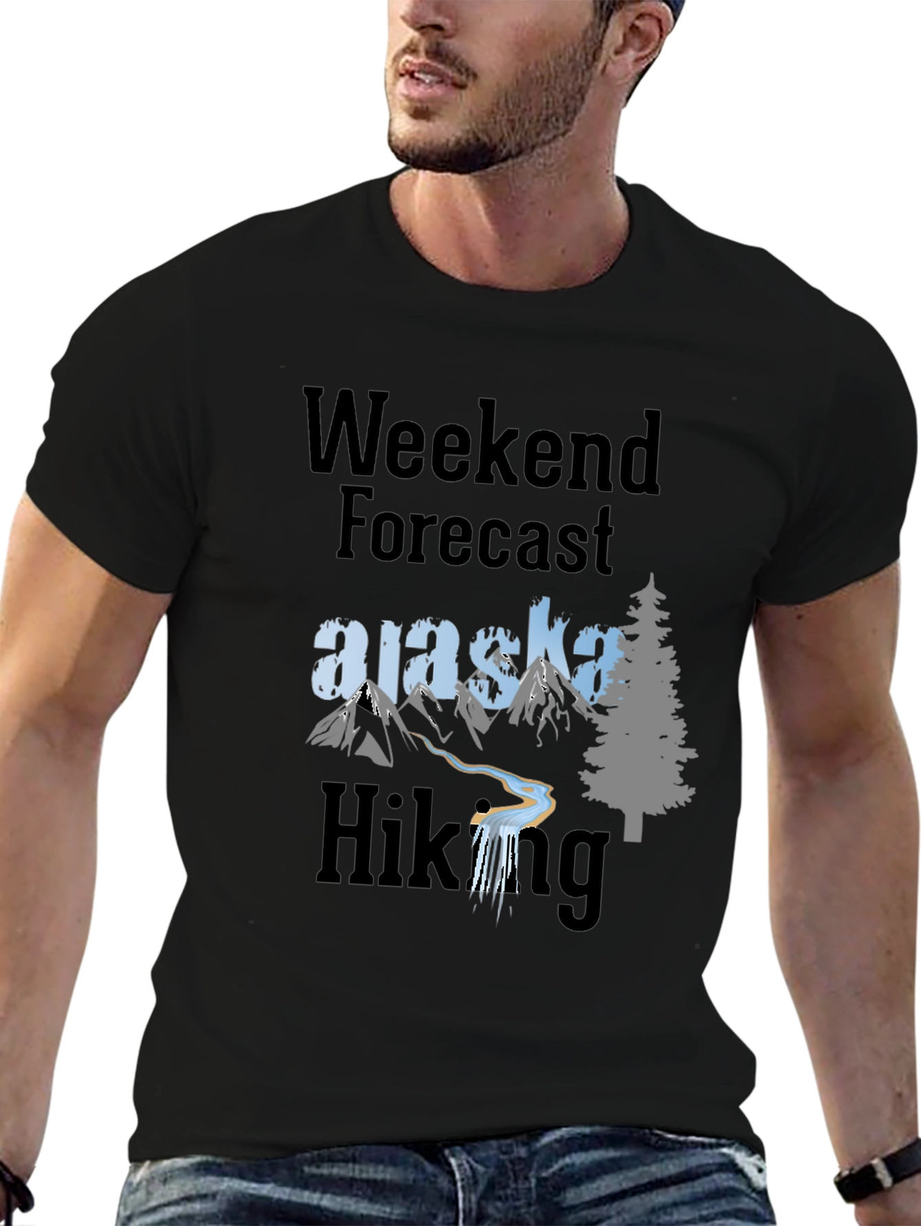 Alaska Hiking Weekend Forecast T-Shirt - 6