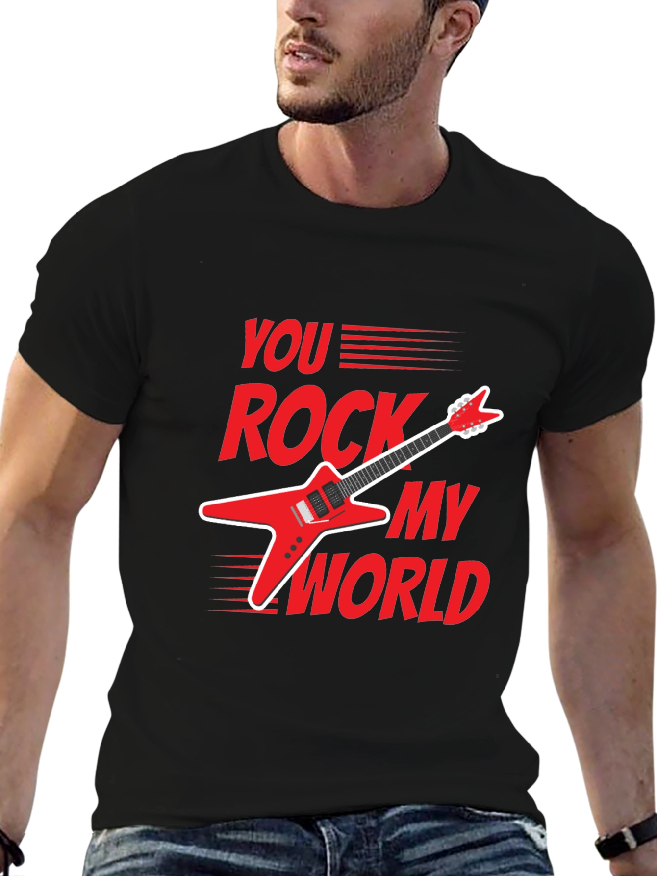 Black You Rock My World Graphic Tee view 6