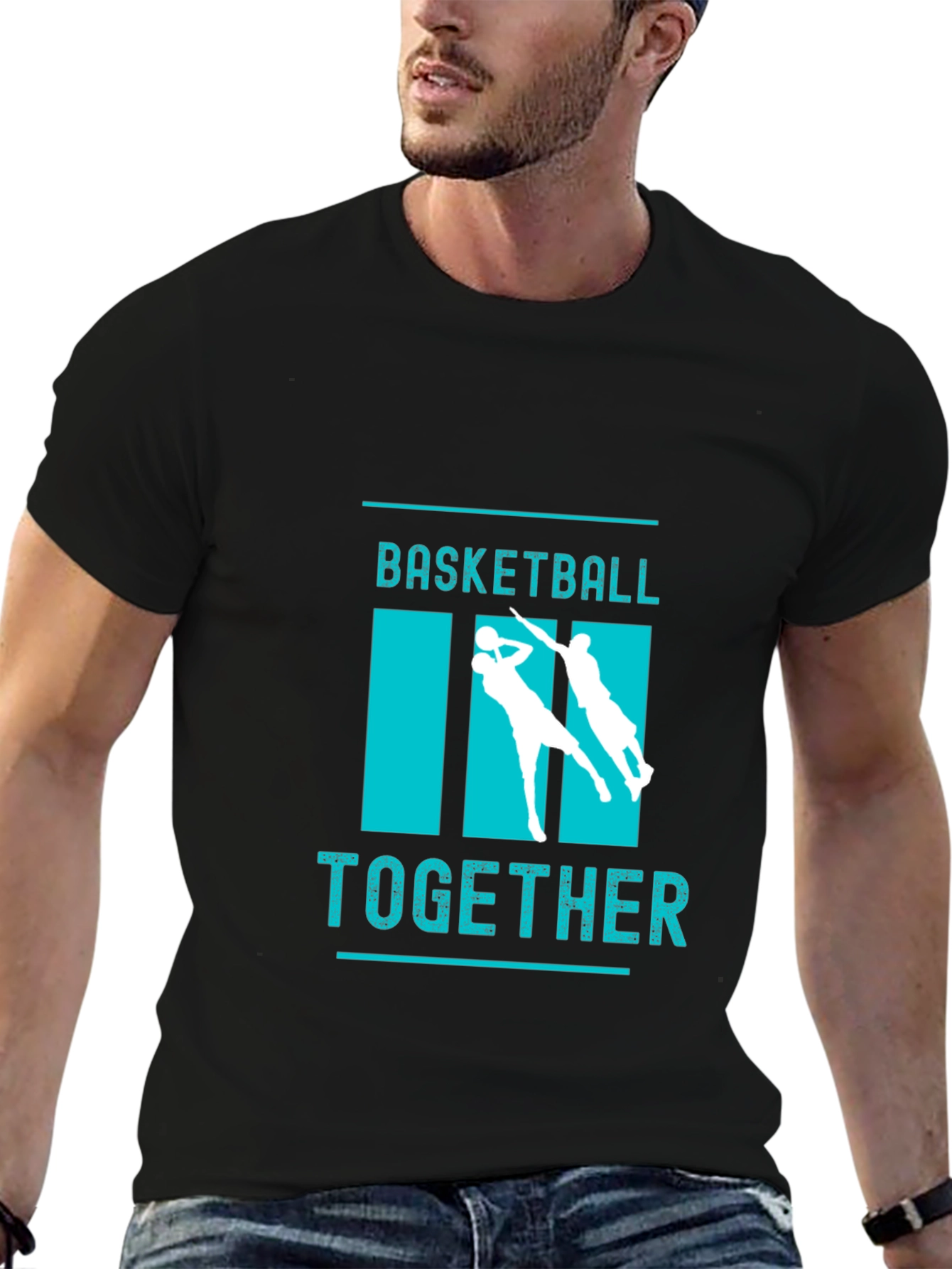 Black Basketball Together Graphic Tee view 6