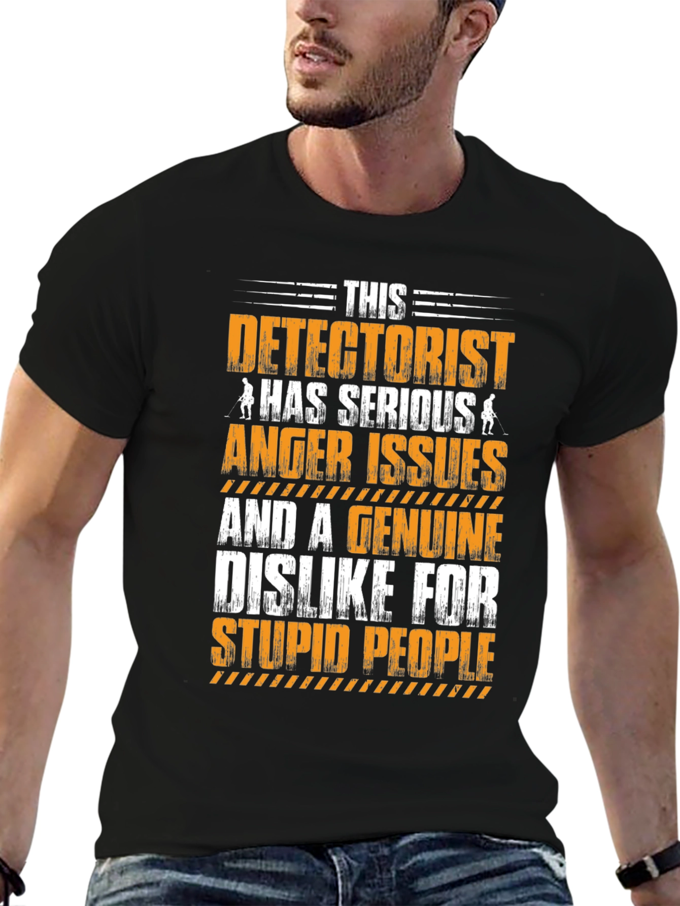 Black Detectorist Serious Anger Issues Graphic Tee view 6