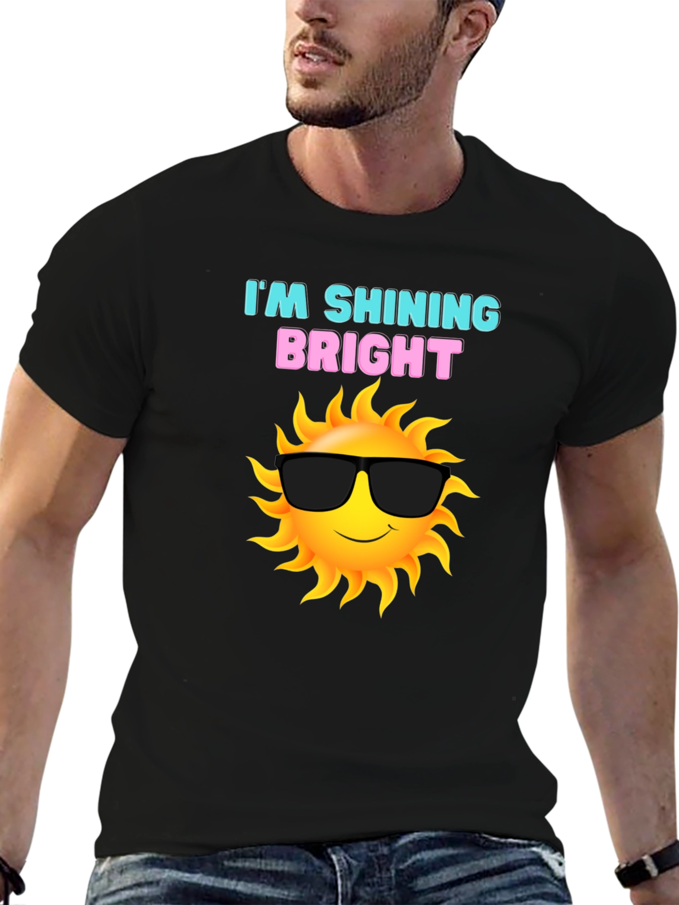 Black Shining Bright Sun Graphic Tee - Black view 6