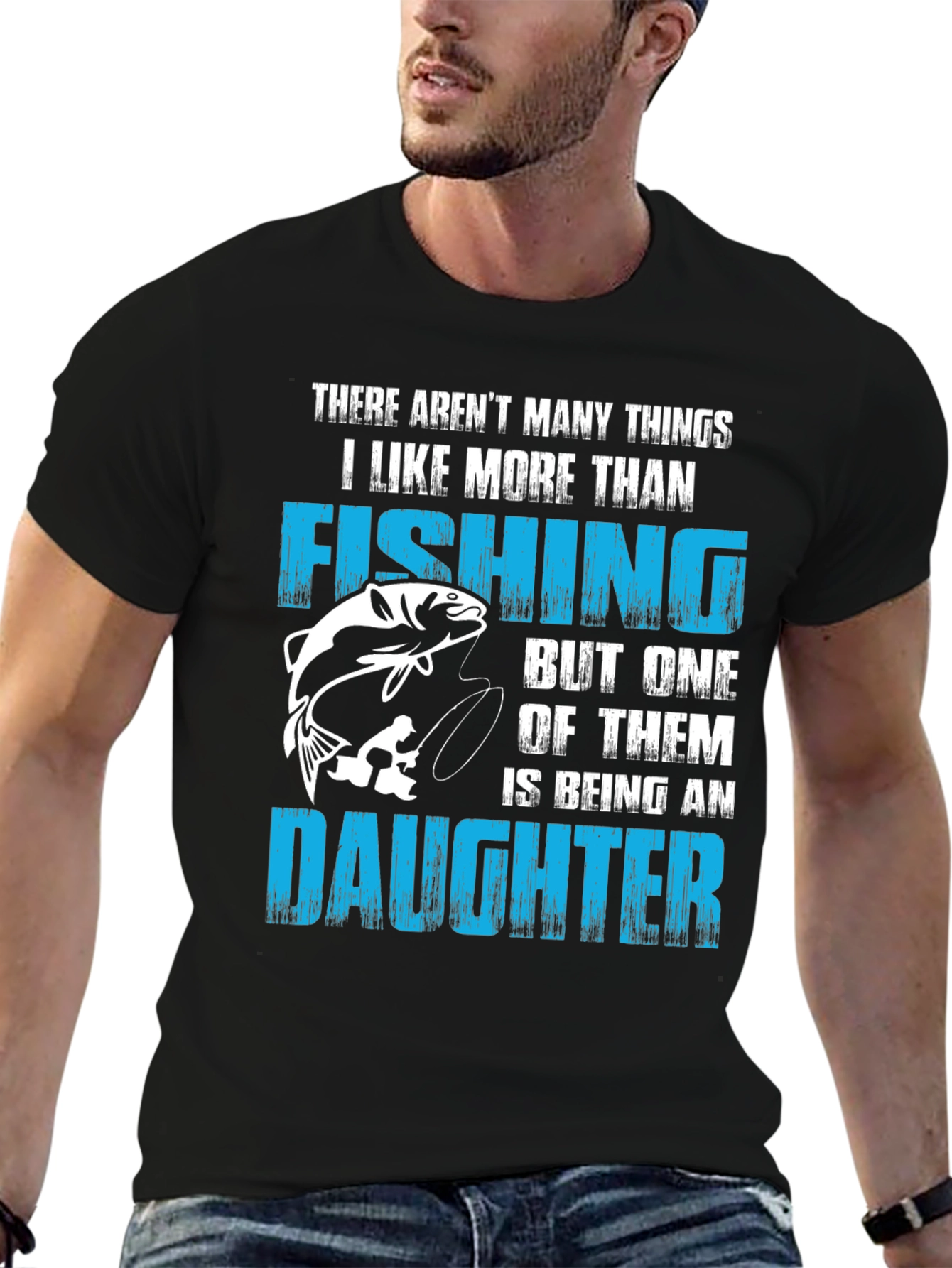 Black Fishing & Daughter Graphic T-Shirt - Mens Black view 6