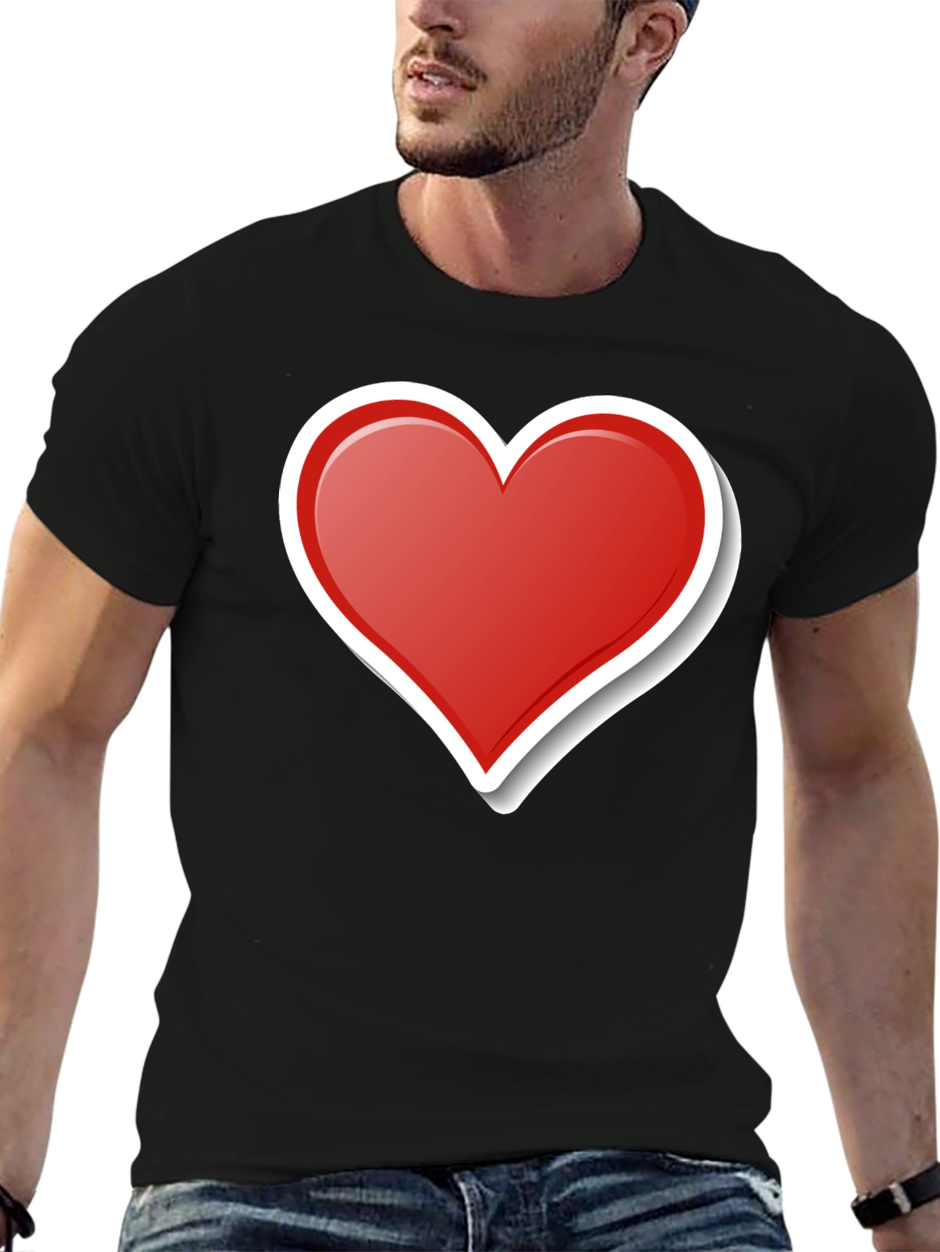 Black Heart Graphic T-Shirt - Stylish Black Tee view 6
