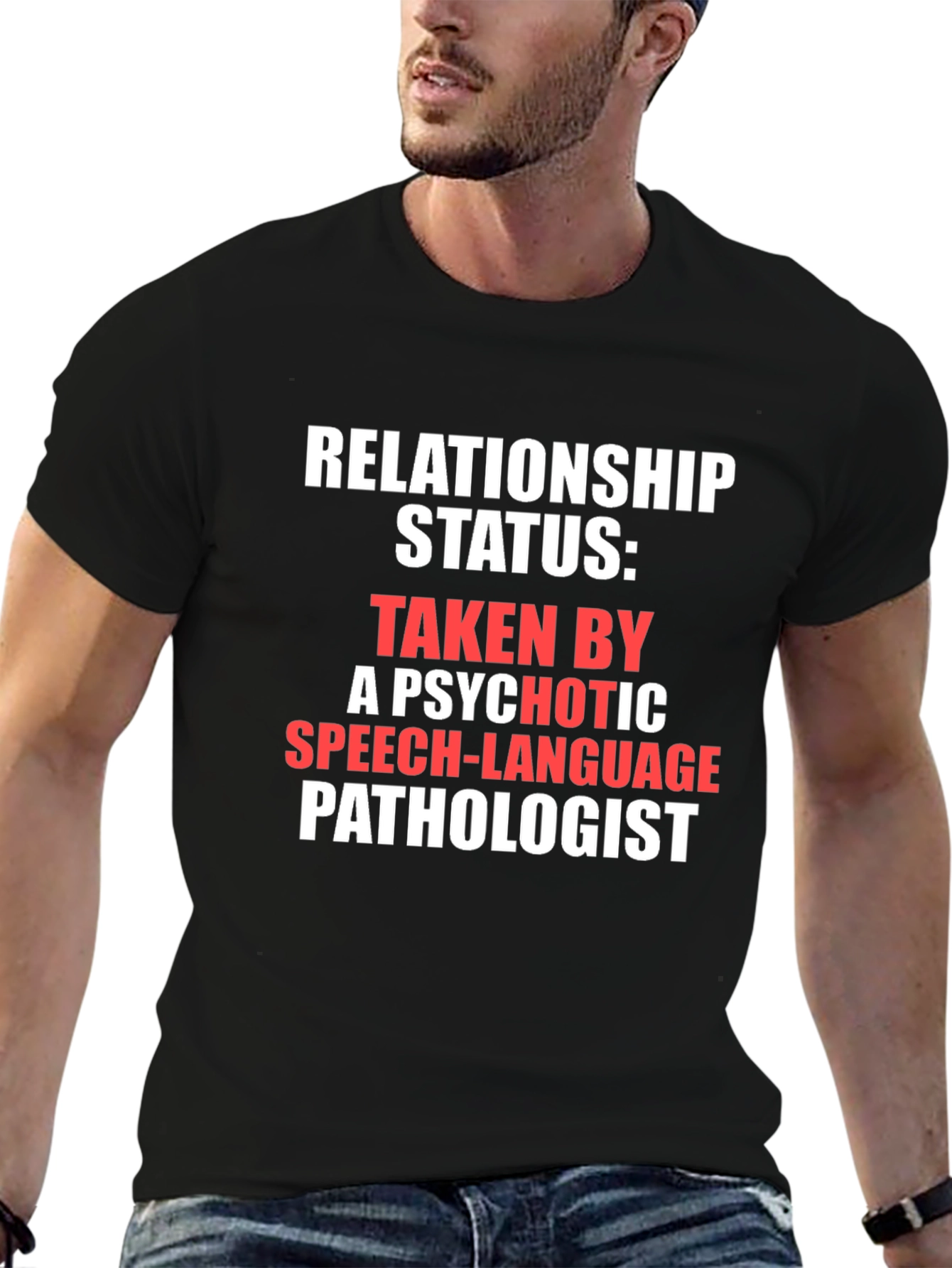 Black Relationship Status Speech Language Pathologist T-Shirt view 6