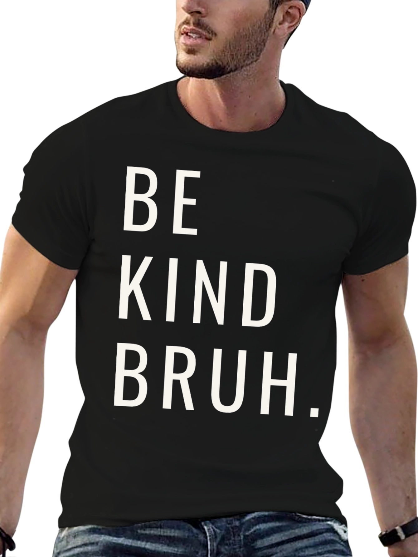 Black Be Kind Bruh Graphic Tee - Casual Comfort view 6