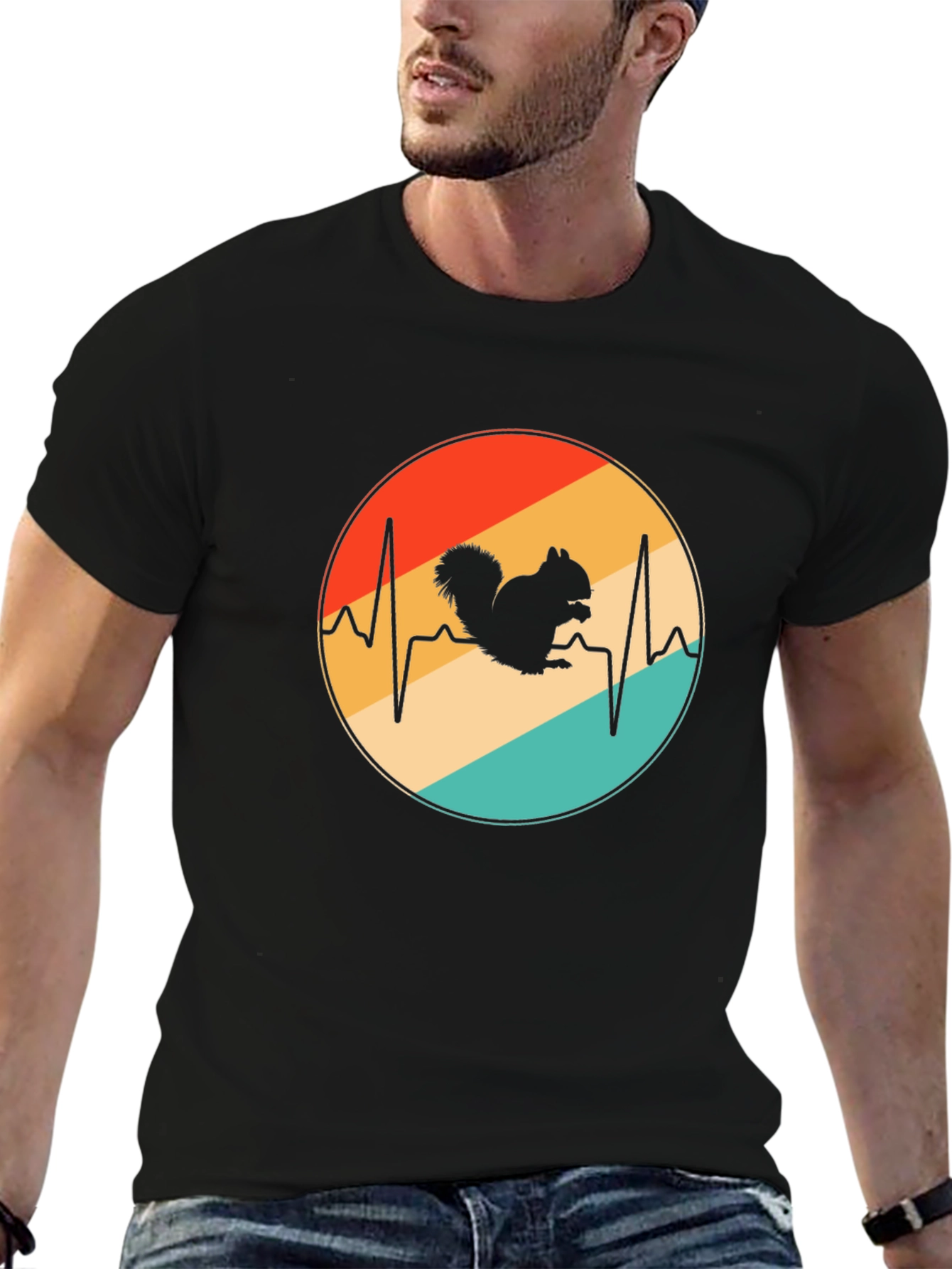 Black Squirrel Heartbeat T-Shirt view 6