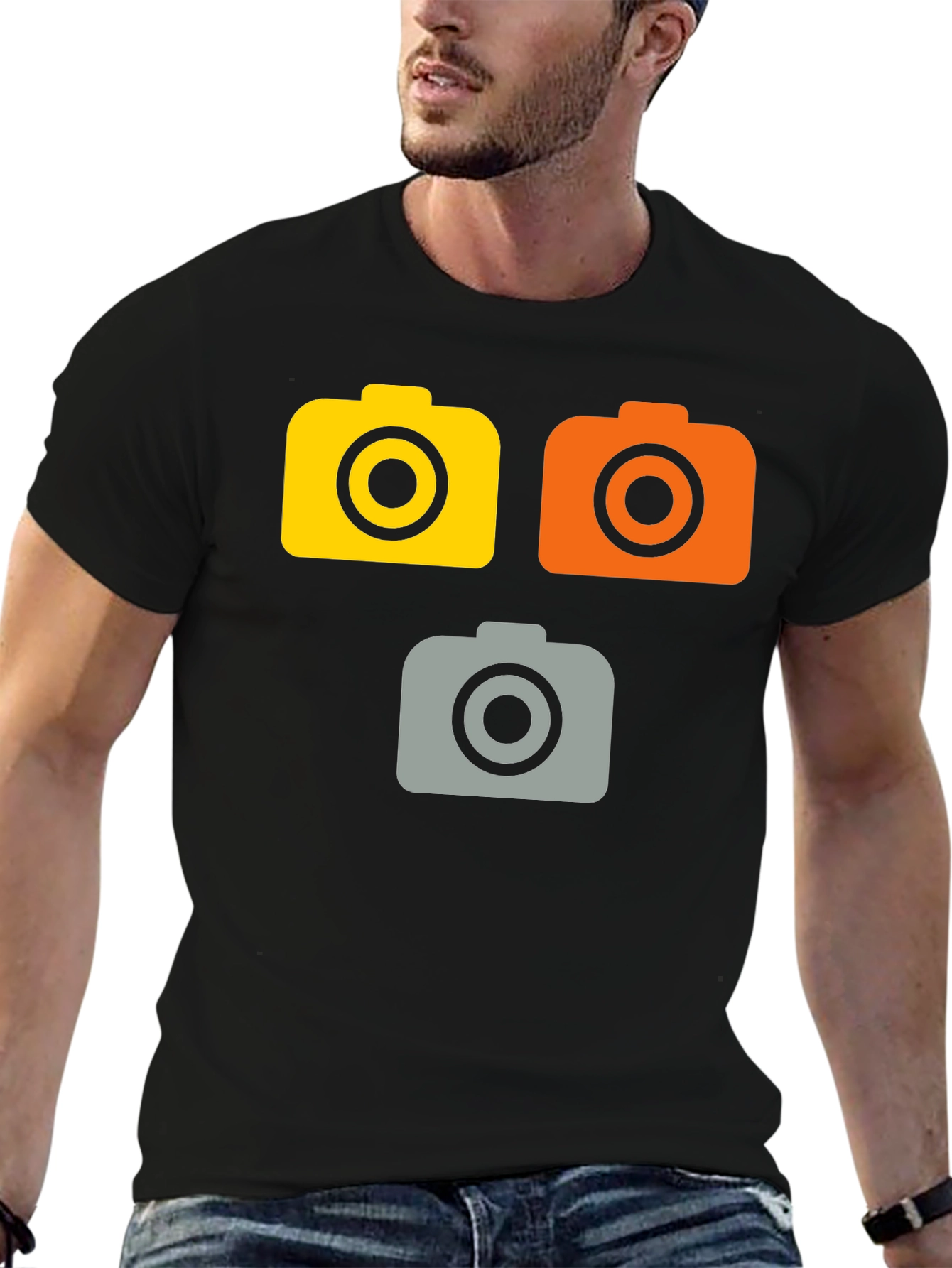 Black Retro Camera Graphic Tee - Black view 6
