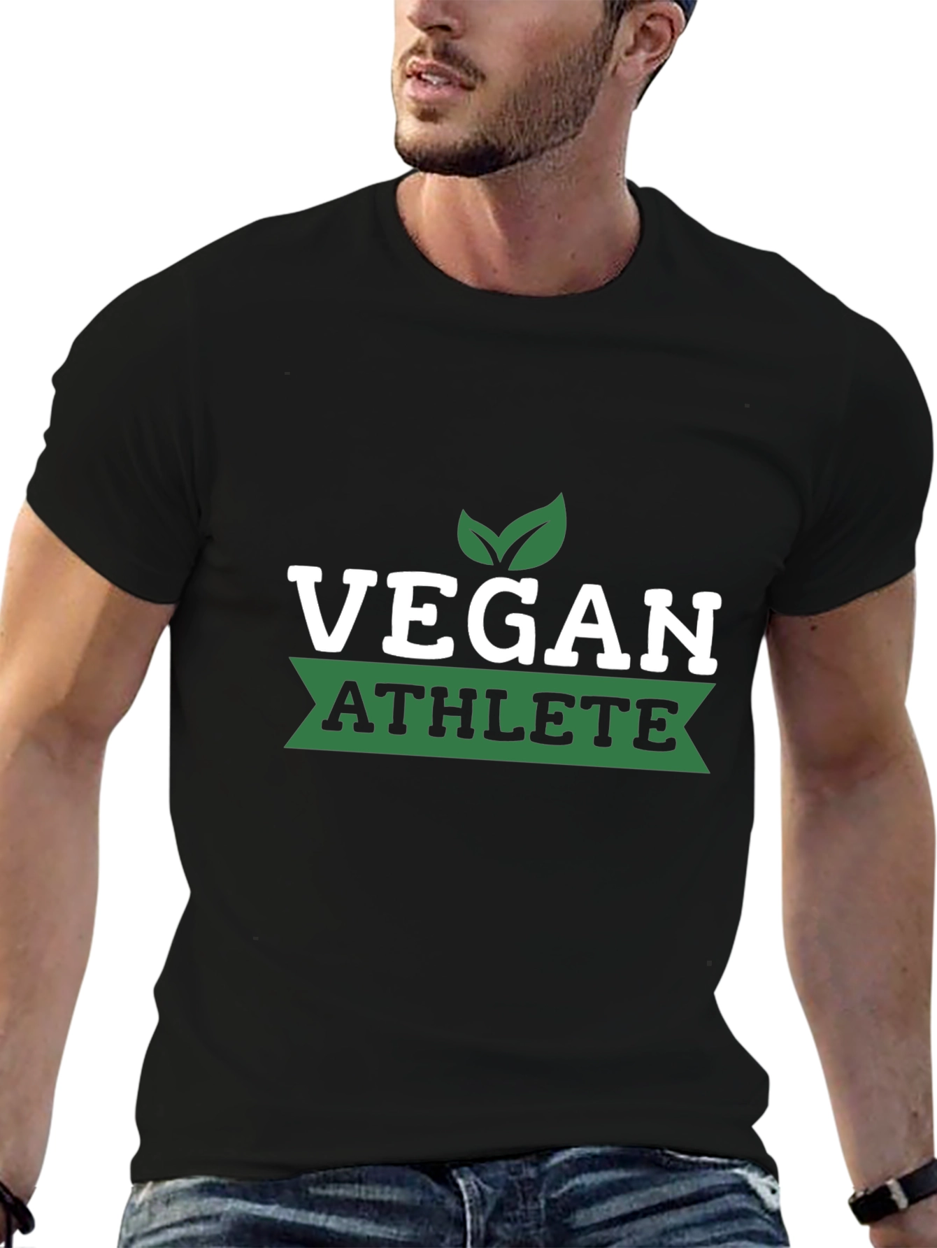 Black Vegan Athlete T-Shirt - Black view 6