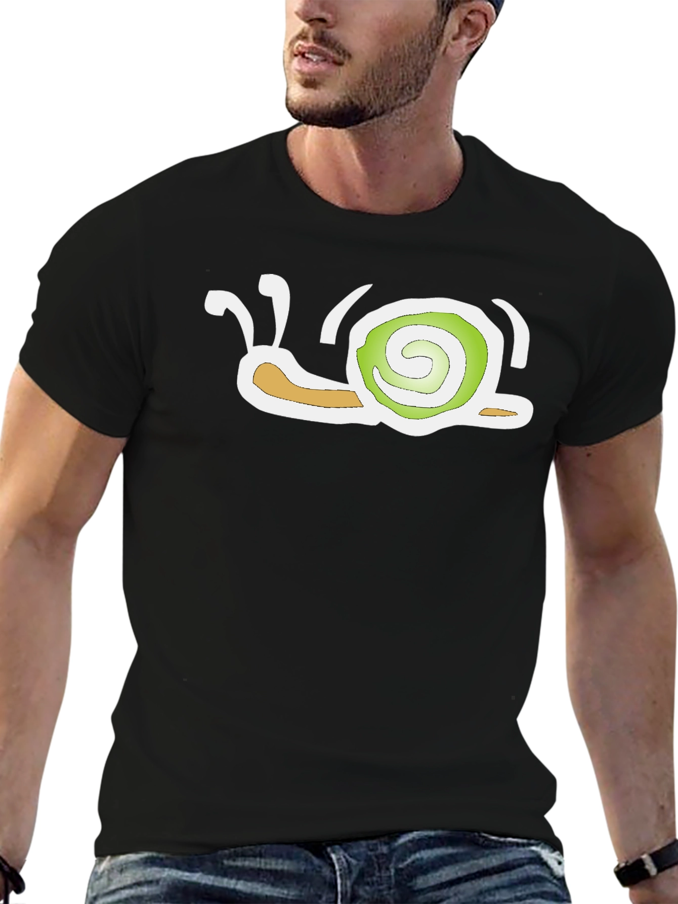 Black Snail Graphic T-Shirt - Unique Cartoon Design view 6
