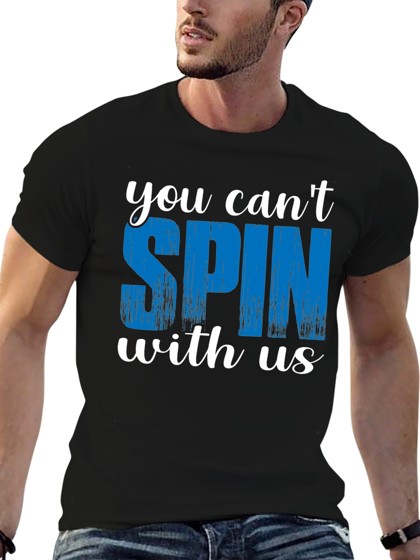 Black You Can't Spin With Us Graphic Tee view 6