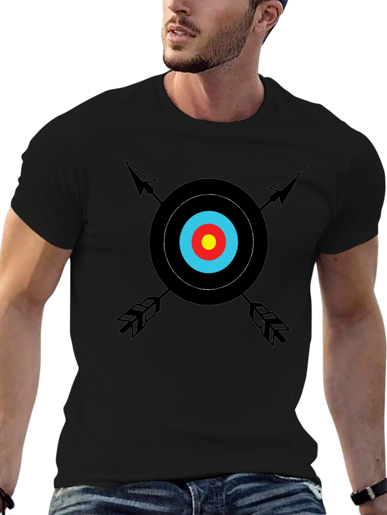 Black Archery Target Graphic Tee - Classic Design view 6