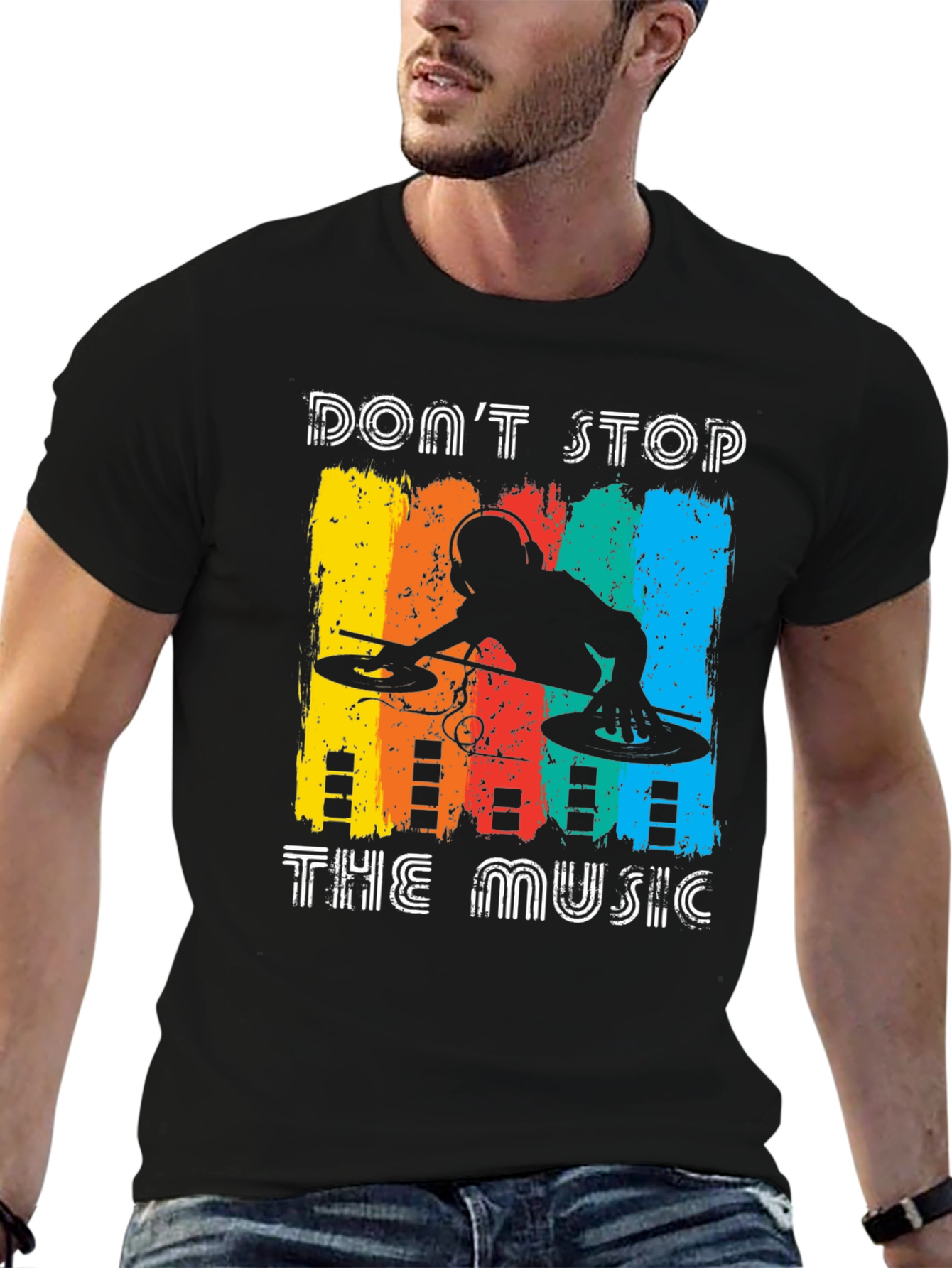 Black Don't Stop The Music Graphic Tee view 6