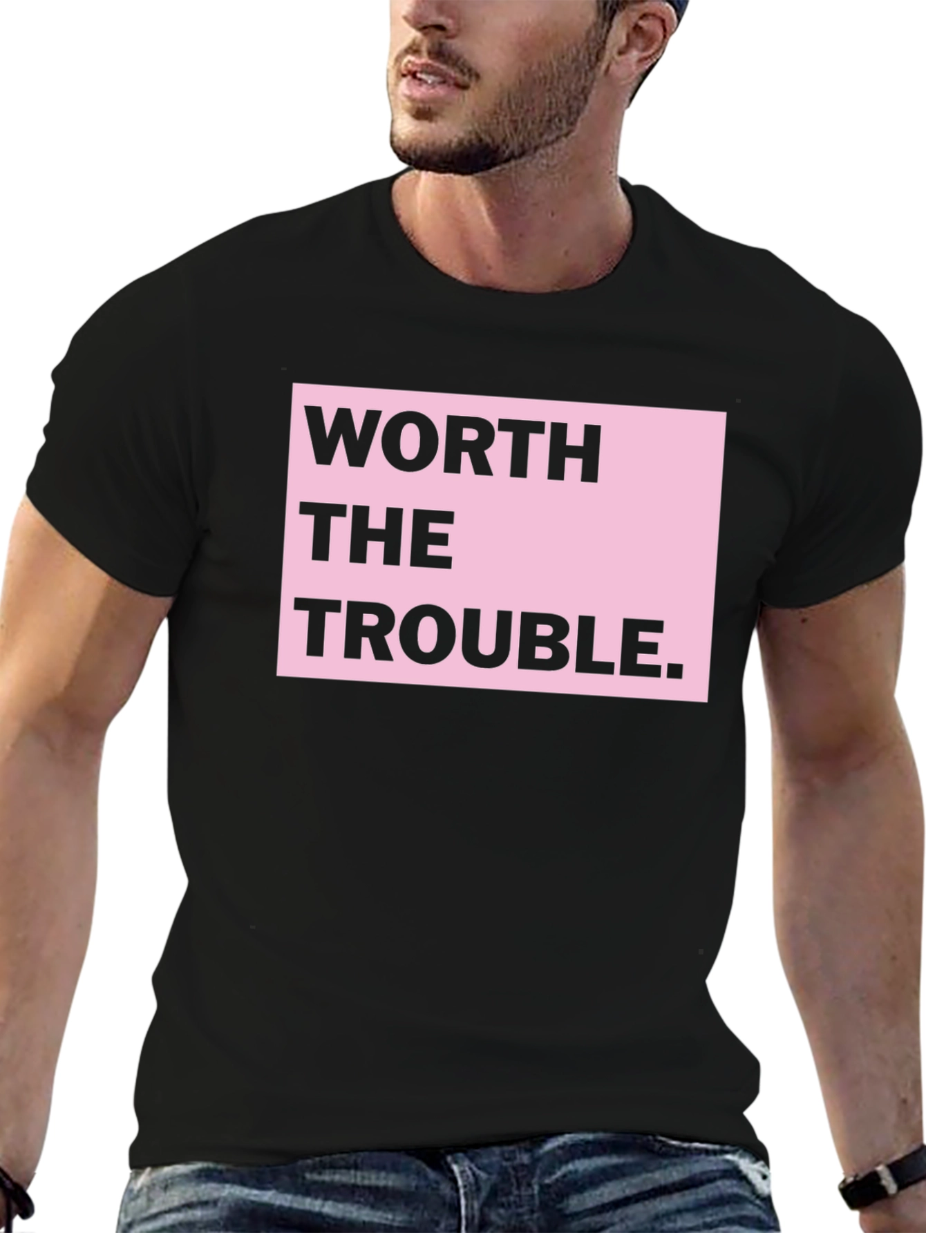 Black Worth the Trouble Graphic T-Shirt view 6