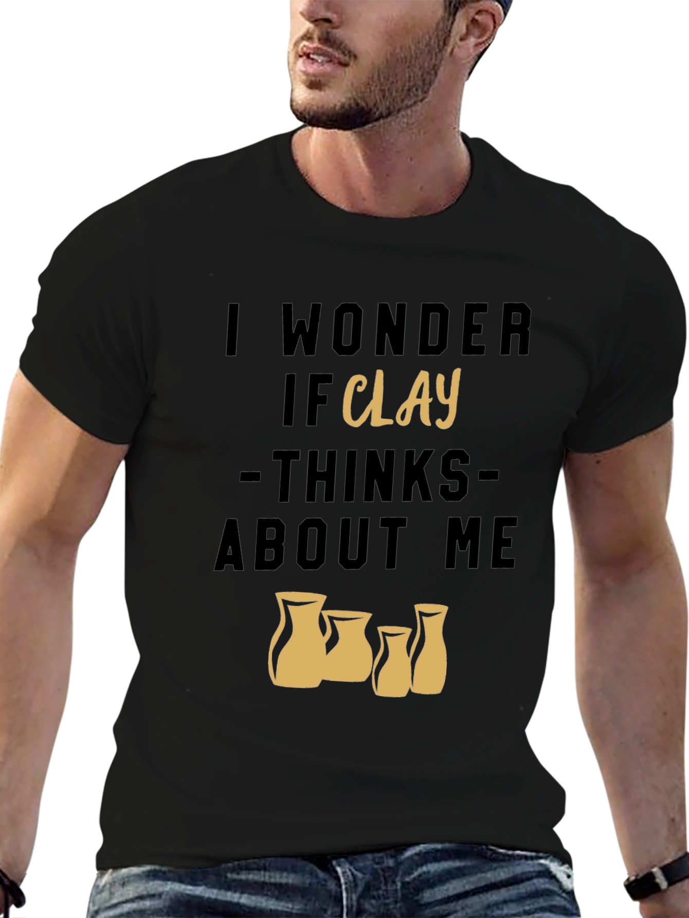 Black I Wonder If Clay Thinks About Me Graphic T-Shirt view 6
