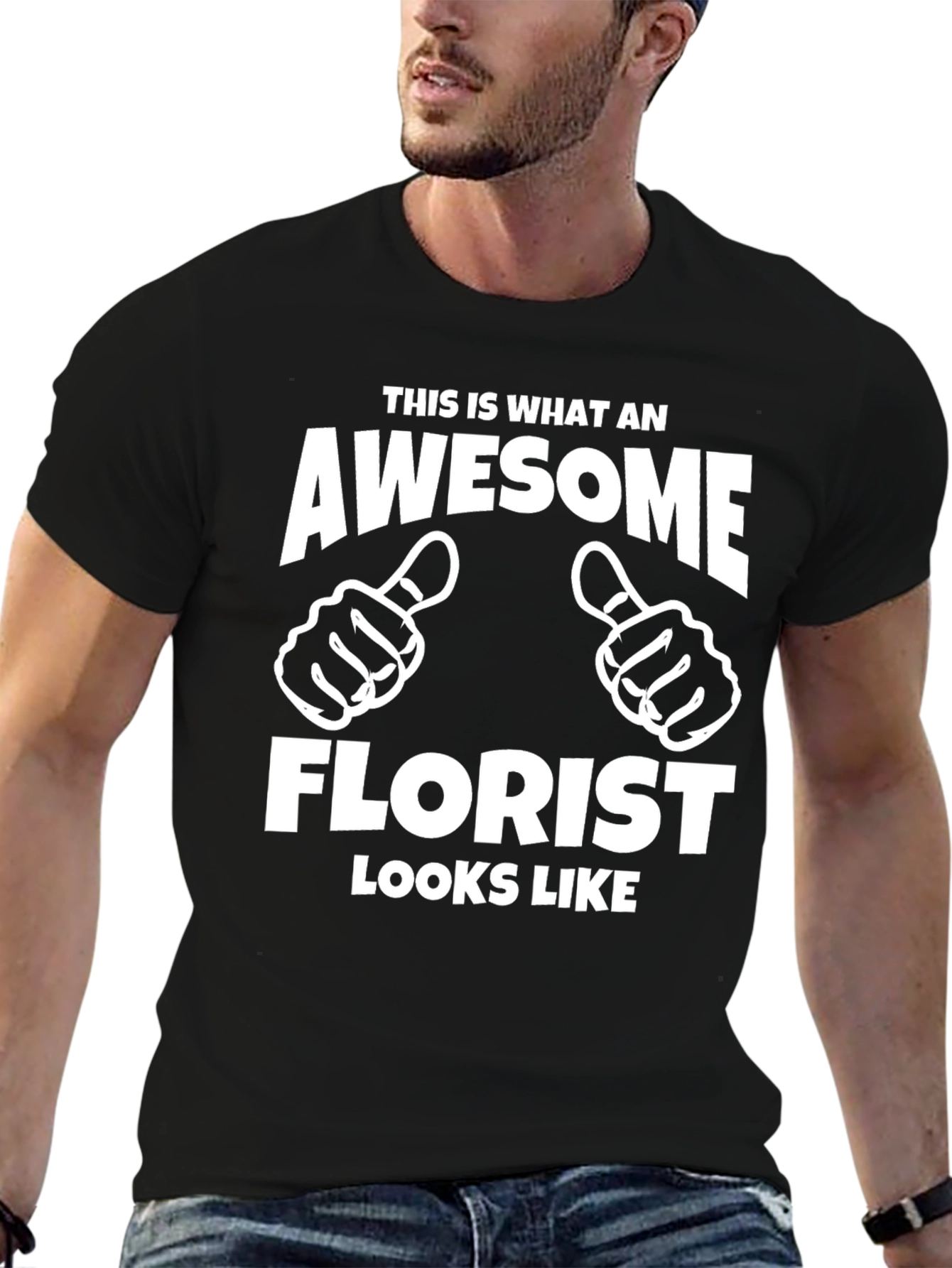 Black Awesome Florist T-Shirt - Gift for Florists view 6