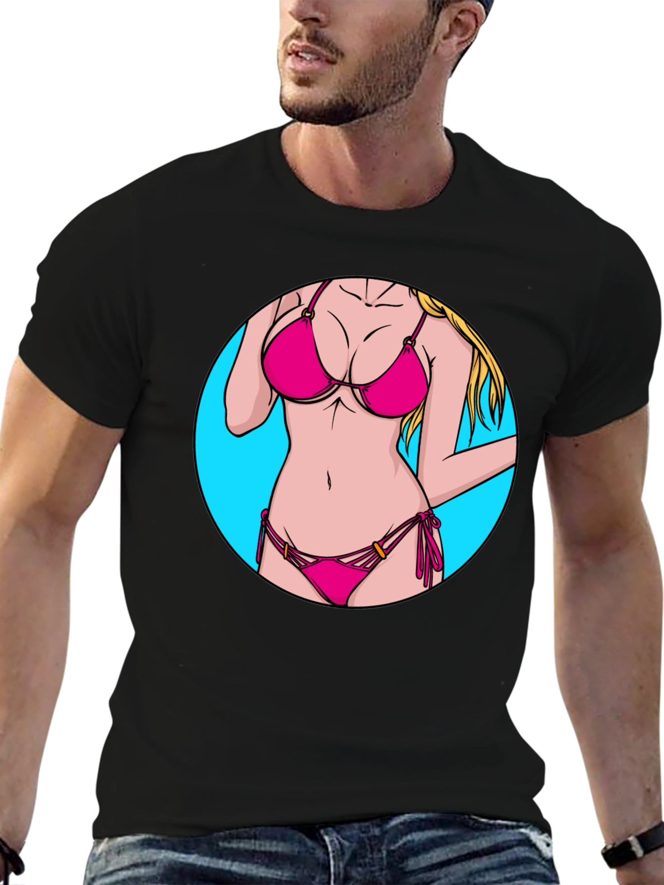 Black Bikini Graphic Tee - Summer Ready Style! view 6