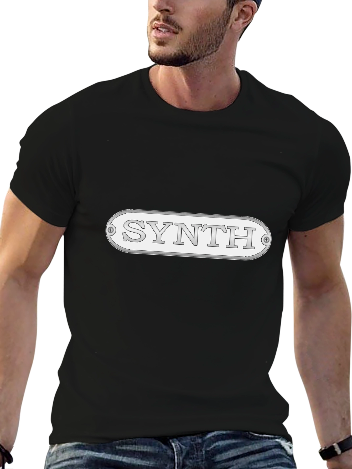 Black Synth Music T-Shirt - Stylish & Unique Design view 6