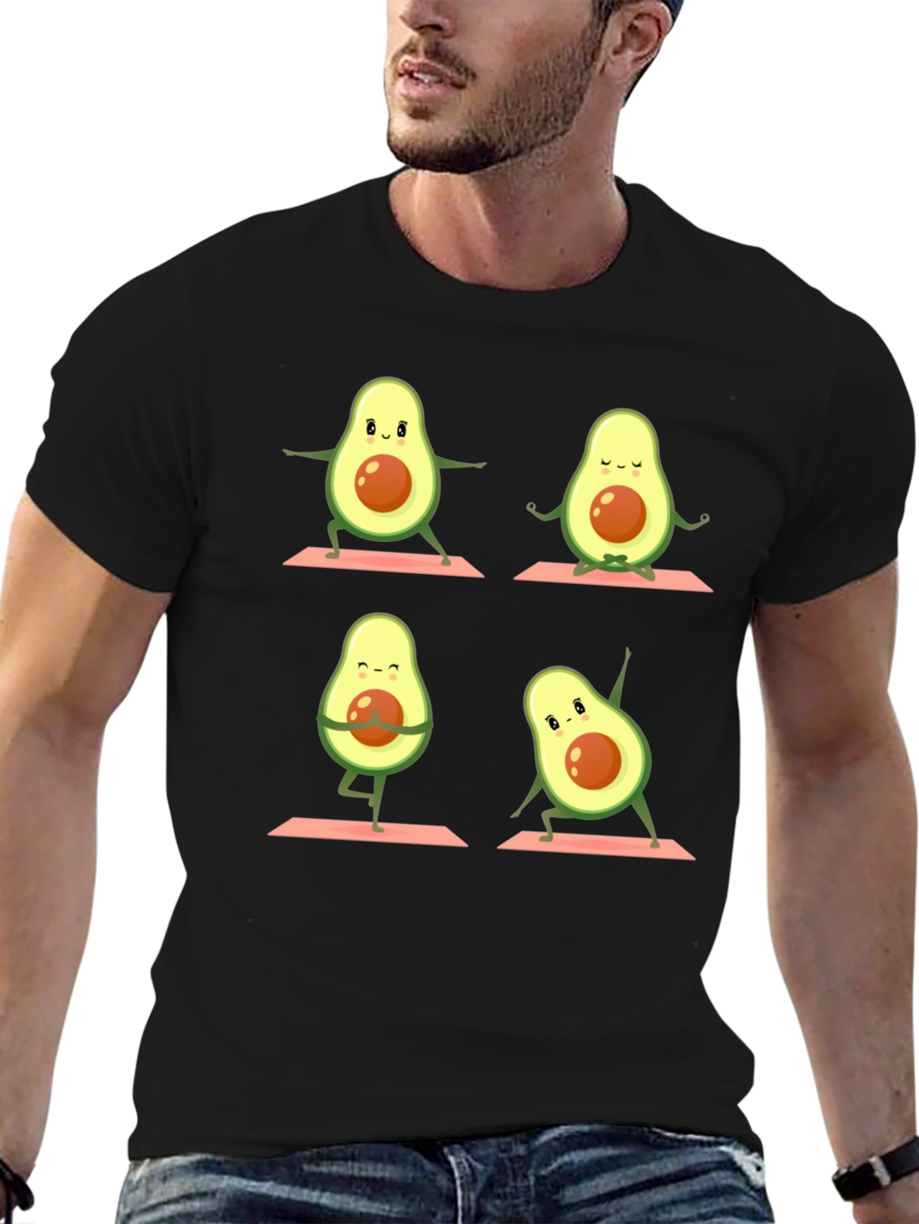 Black Yoga Avocado Graphic Tee view 6
